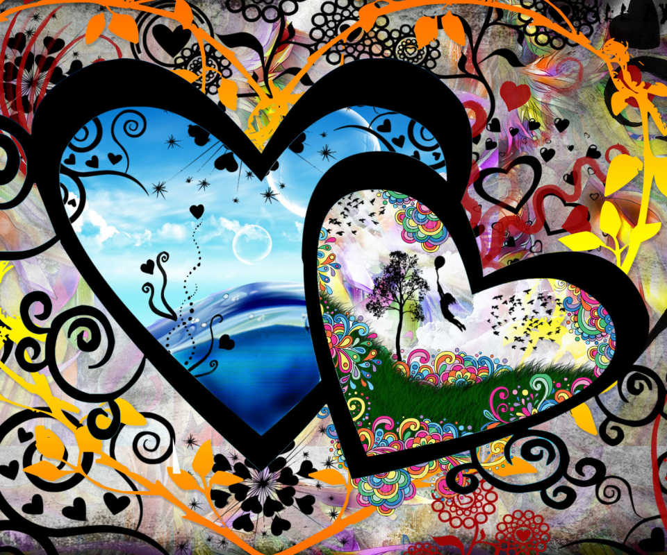 Download mobile wallpaper Love, Colorful, Heart, Artistic for free.