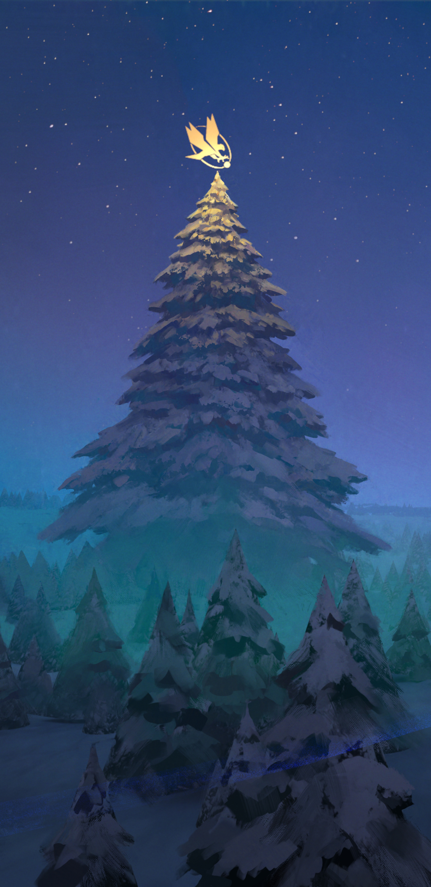 Download mobile wallpaper Snow, Tree, Christmas, Holiday for free.