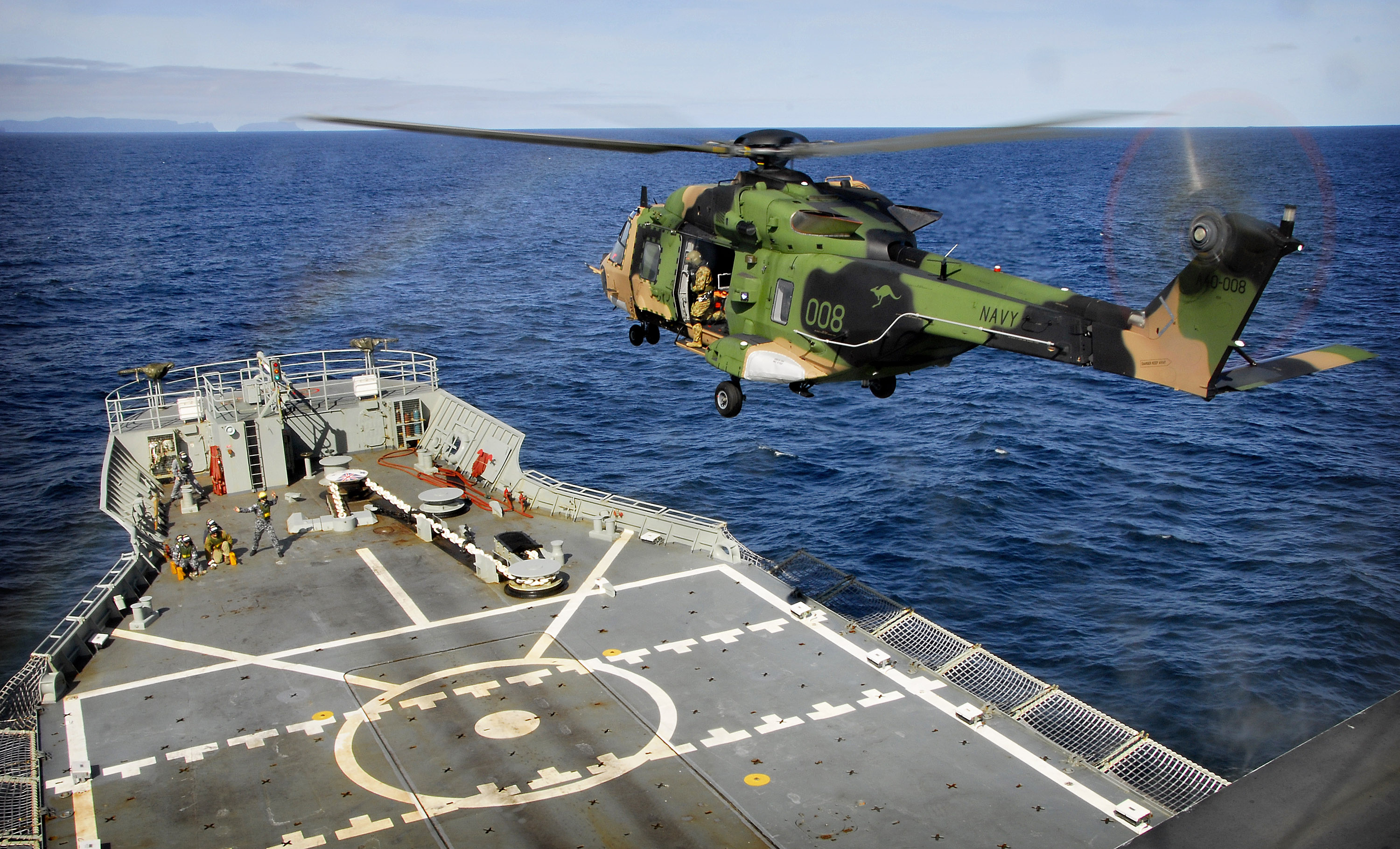 military, royal australian navy, amphibious assault ship, helicopter, hmas manoora (l 52), warship, warships