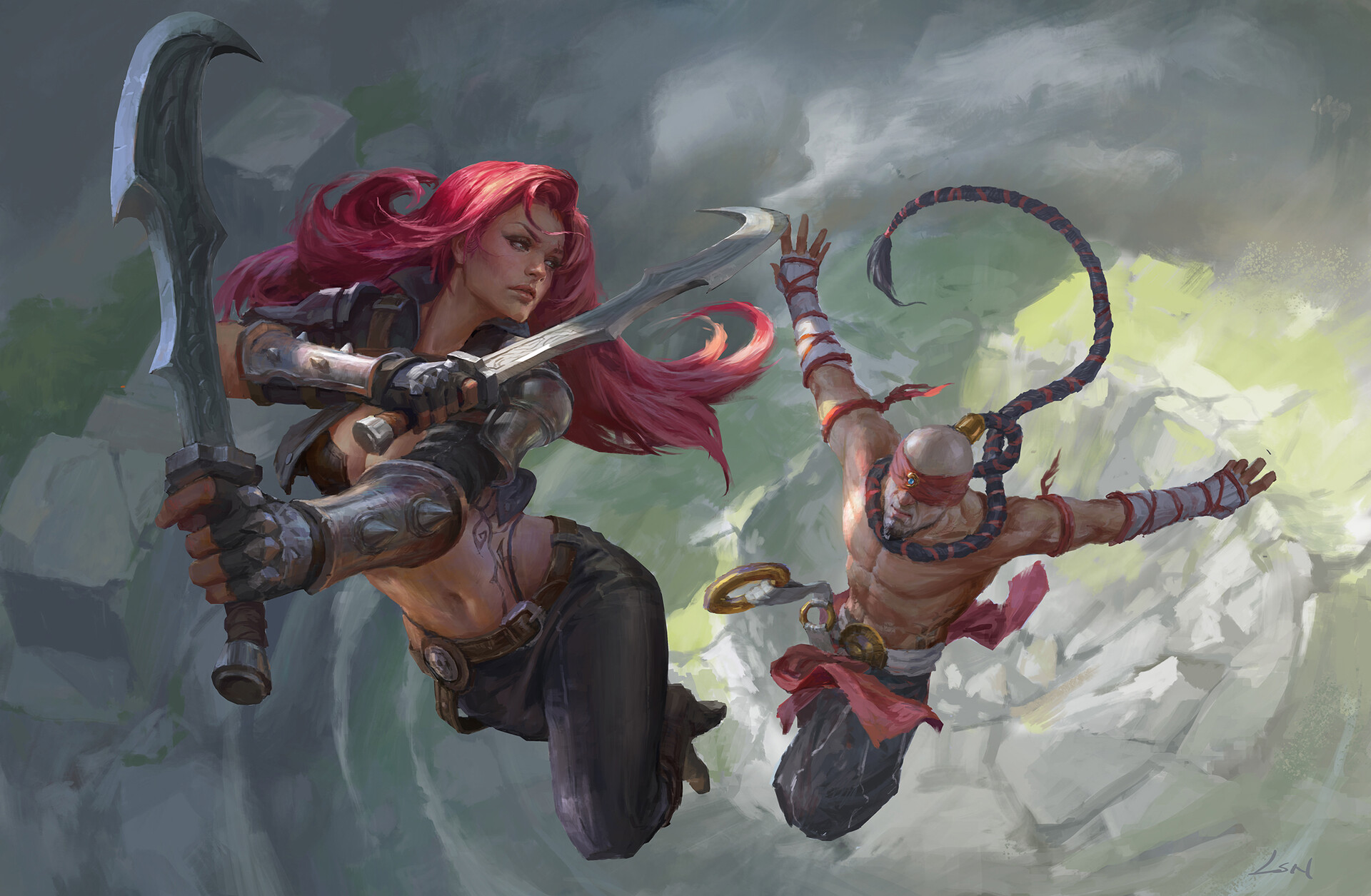 Download mobile wallpaper League Of Legends, Video Game, Lee Sin (League Of Legends), Katarina (League Of Legends) for free.