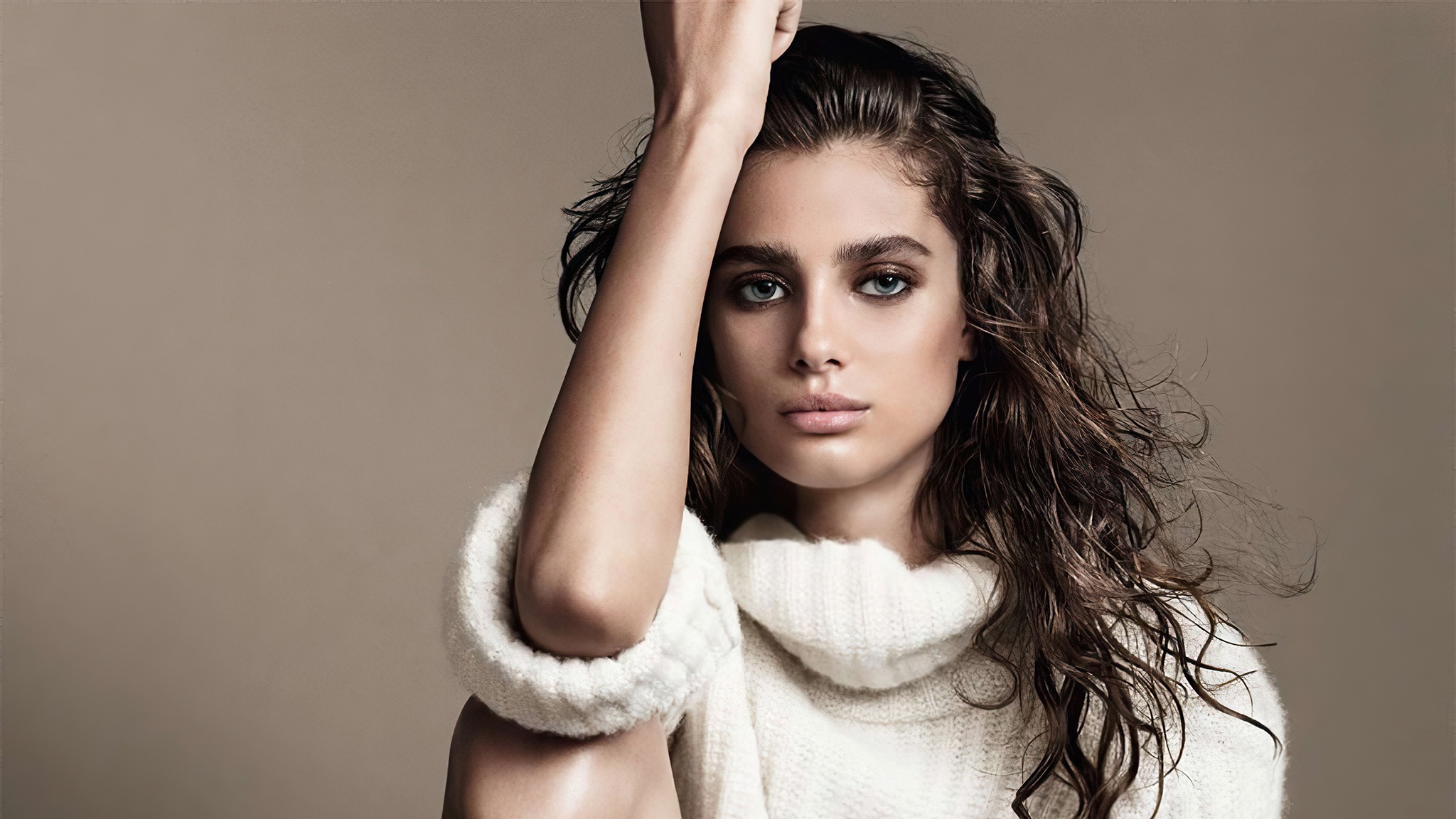 Download mobile wallpaper Hair, Sweater, Model, Women, Makeup, Taylor Marie Hill for free.