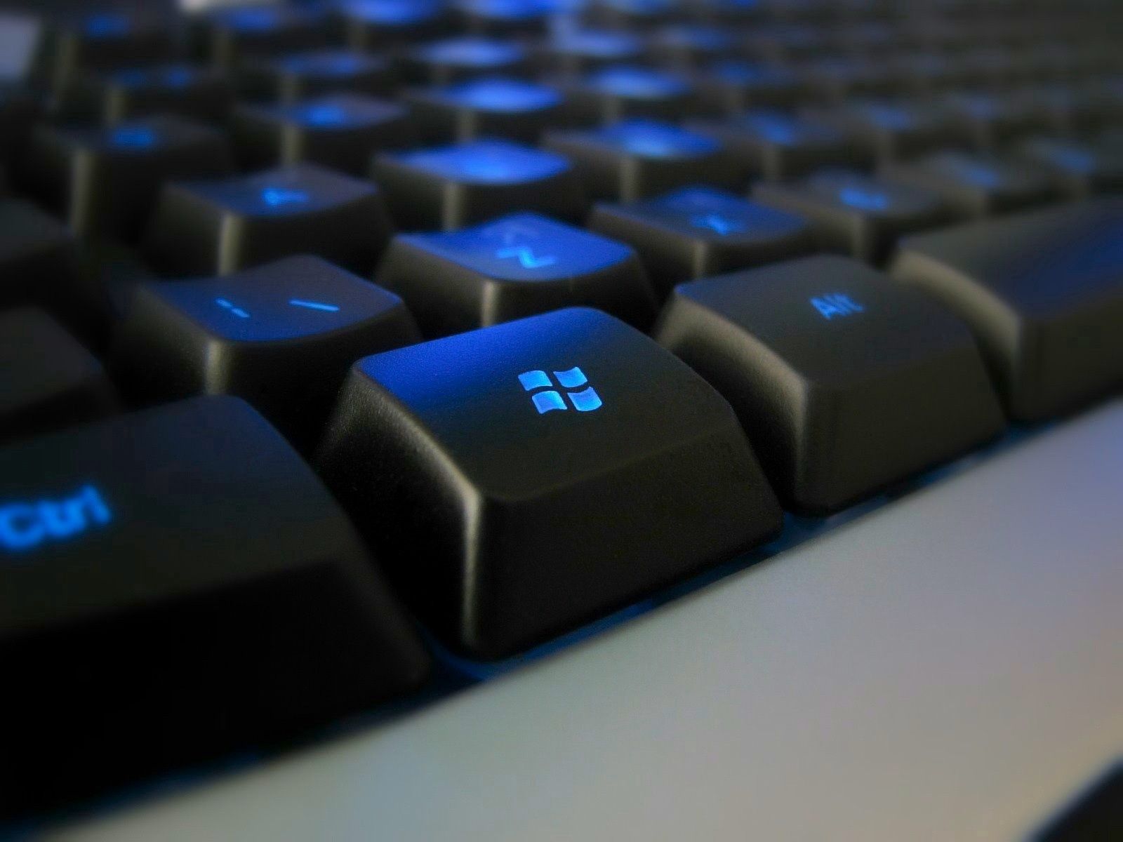 Full HD Wallpaper keyboard, black, blue, macro, backlight, illumination