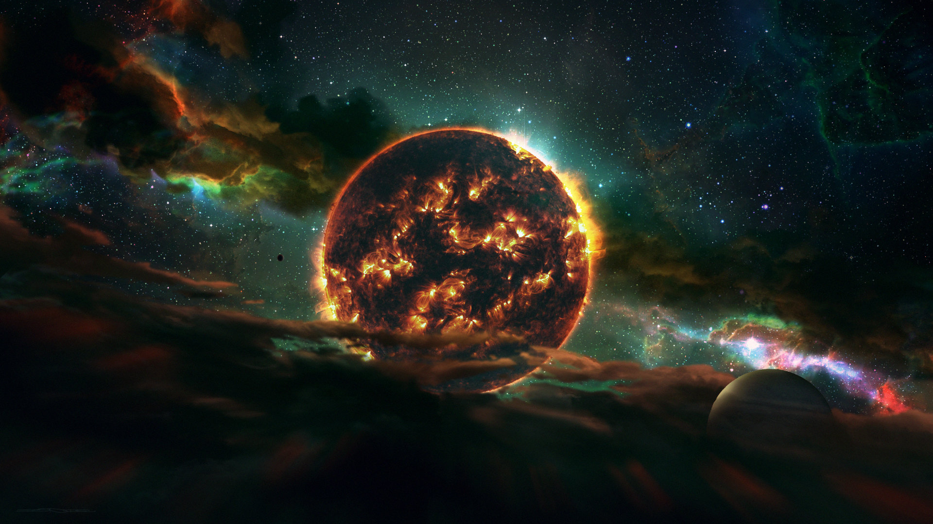 Download mobile wallpaper Sun, Space, Sci Fi for free.
