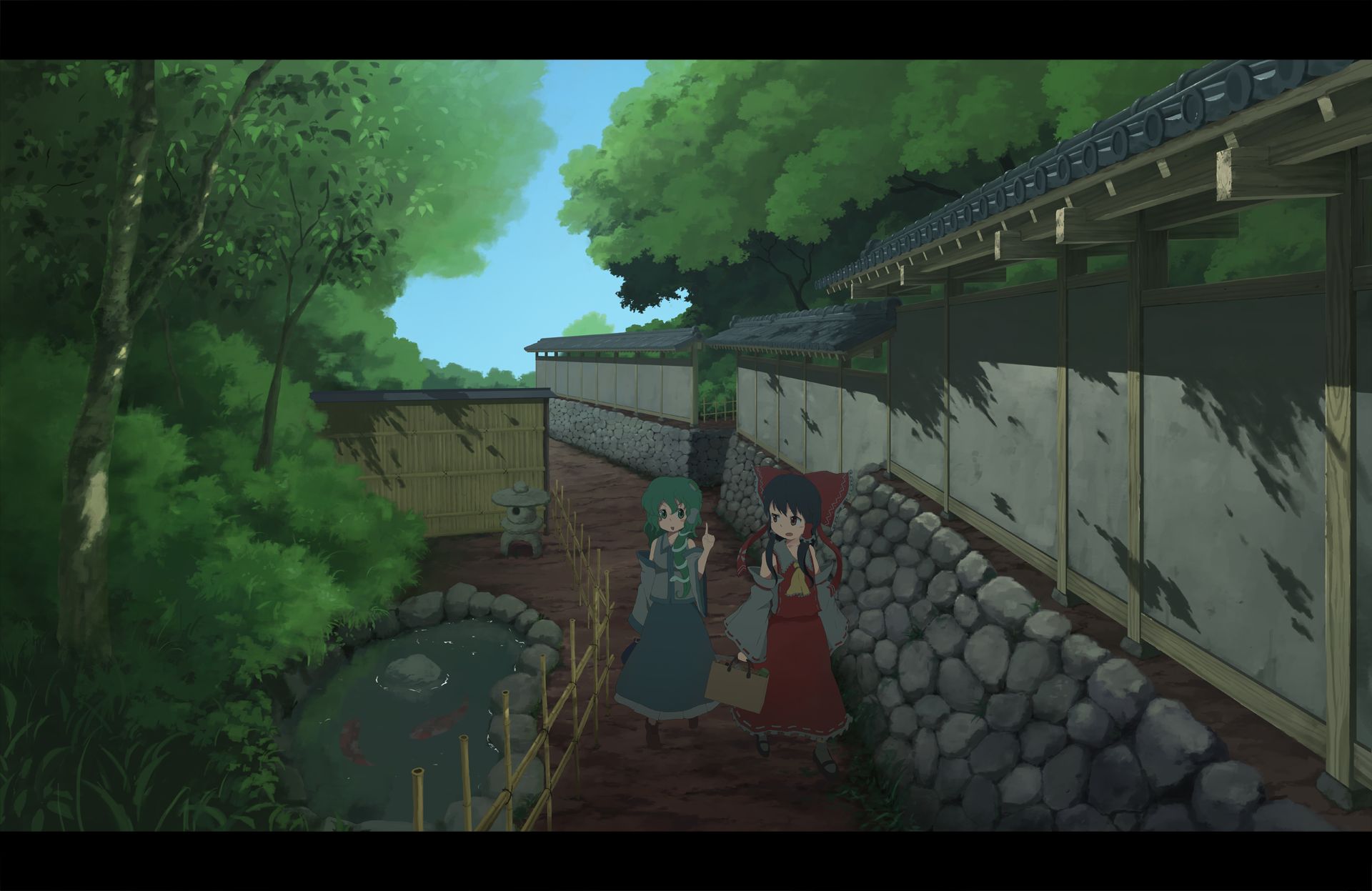 Descarga gratuita de fondo de pantalla para móvil de Animado, Touhou, Sanae Kochiya, Reimu Hakurei.