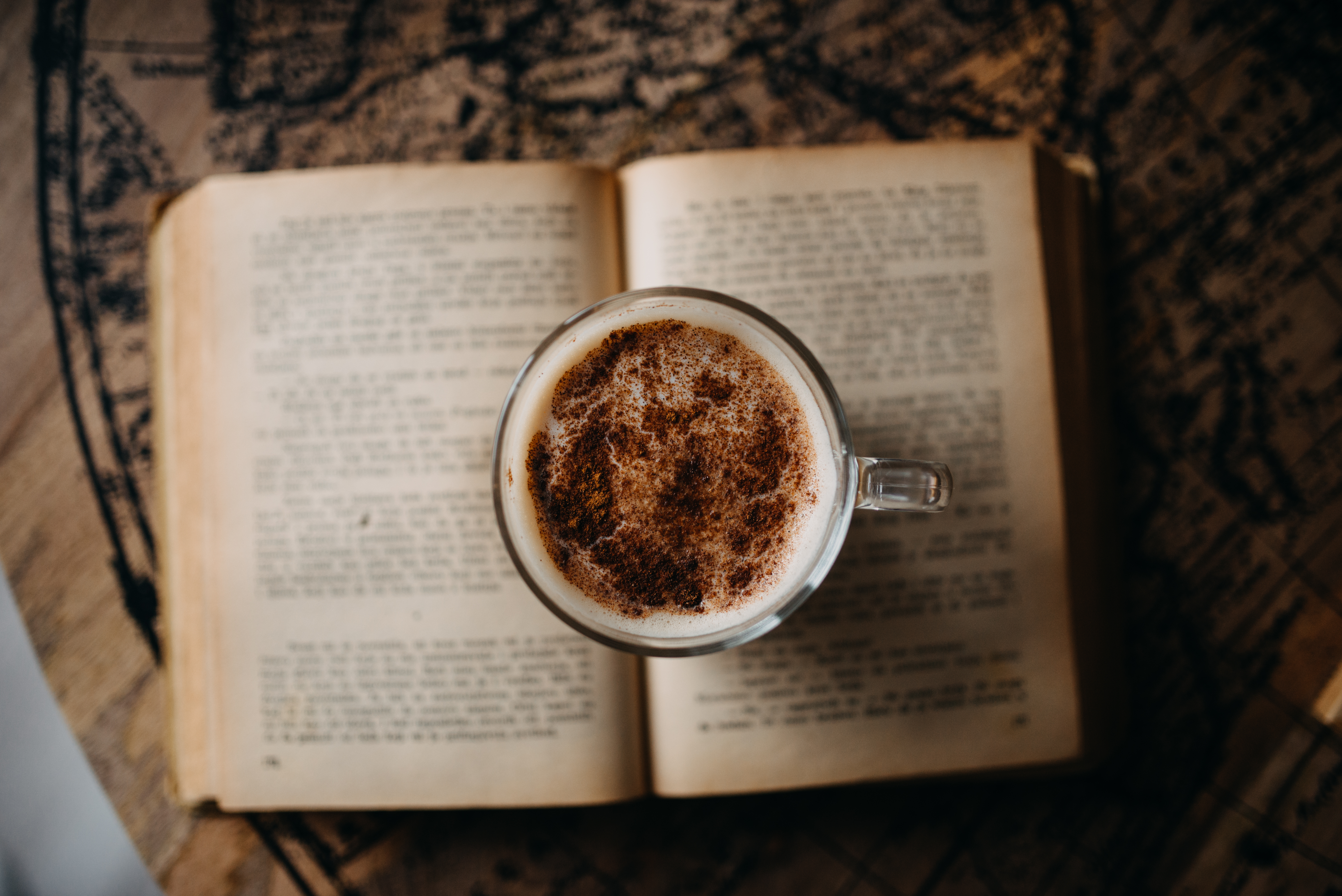 PC Wallpapers coffee, food, cup, book, cappuccino, drink, beverage, mug