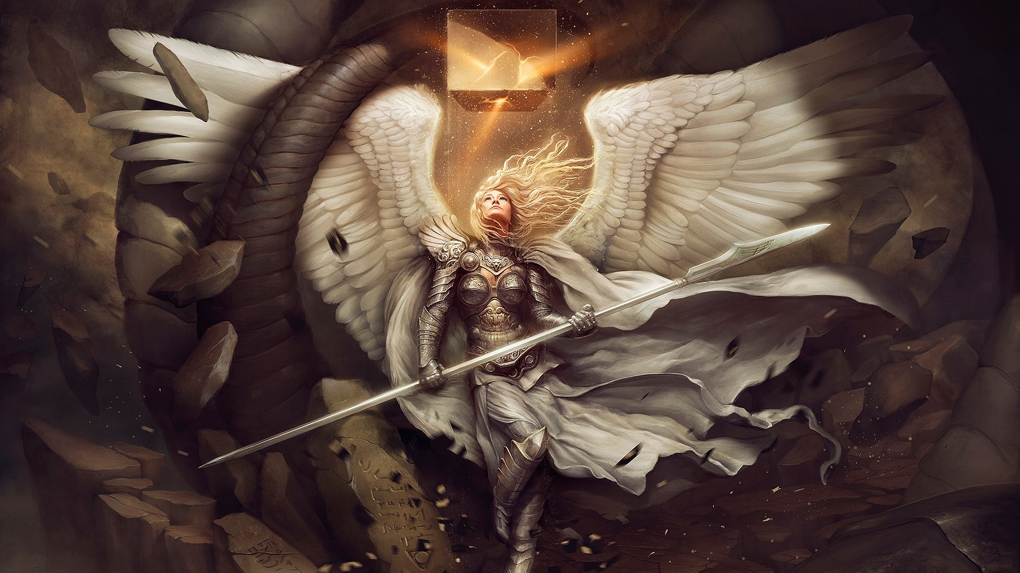 Free download wallpaper Fantasy, Angel Warrior on your PC desktop