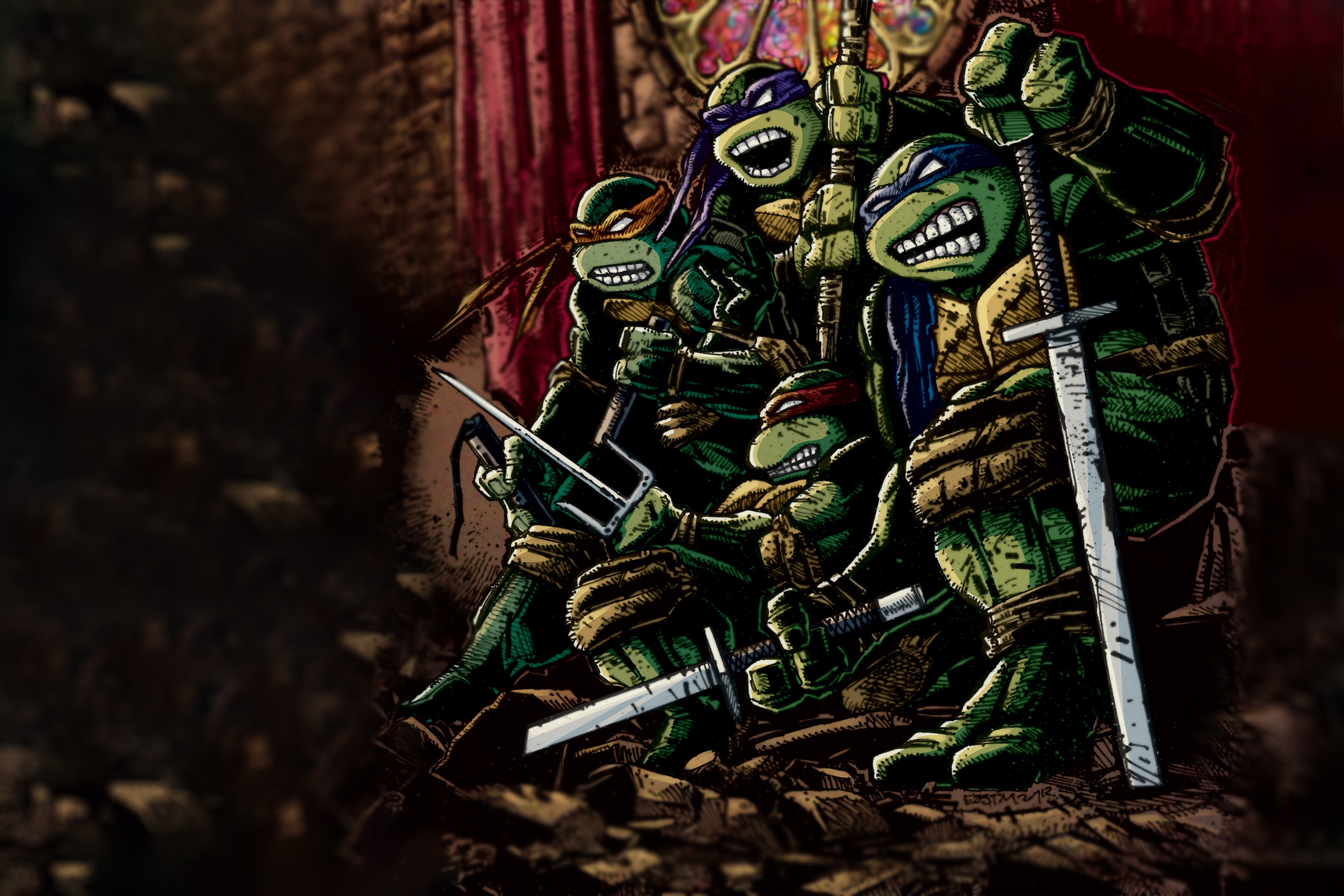 Download mobile wallpaper Teenage Mutant Ninja Turtles, Comics for free.