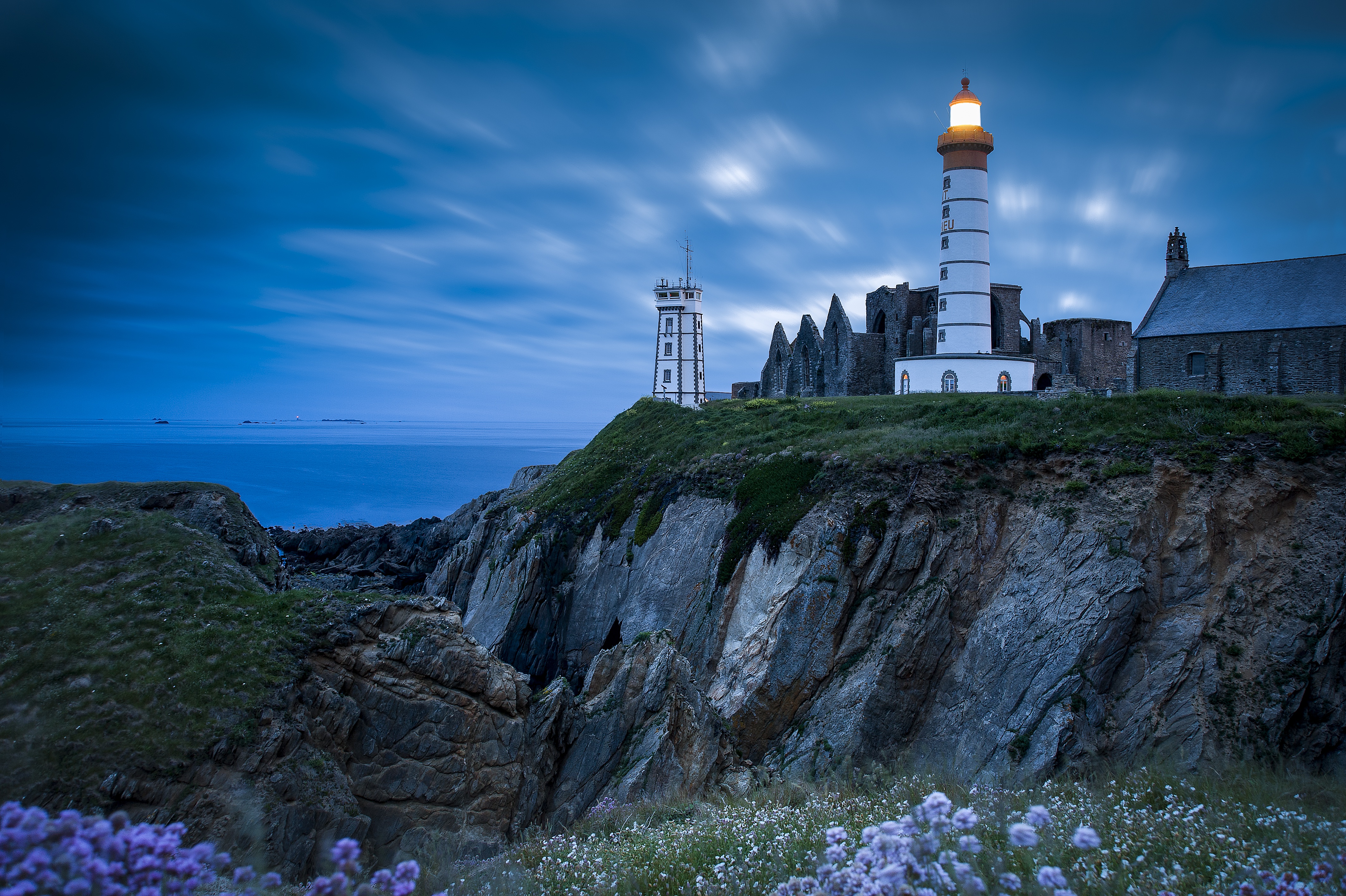 Free download wallpaper Sea, House, Lighthouse, Man Made on your PC desktop