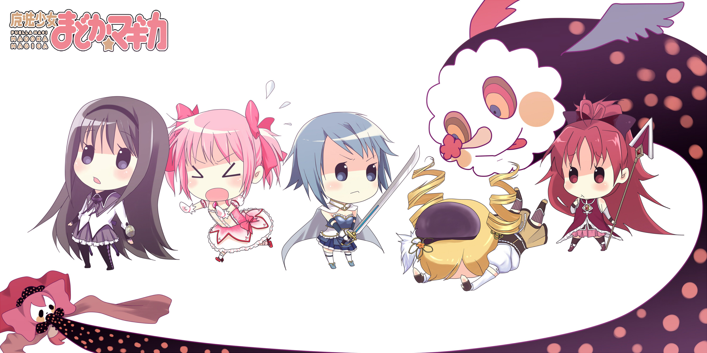 Free download wallpaper Anime, Kyōko Sakura, Puella Magi Madoka Magica, Homura Akemi, Madoka Kaname, Mami Tomoe, Sayaka Miki, Charlotte (Puella Magi Madoka Magica) on your PC desktop