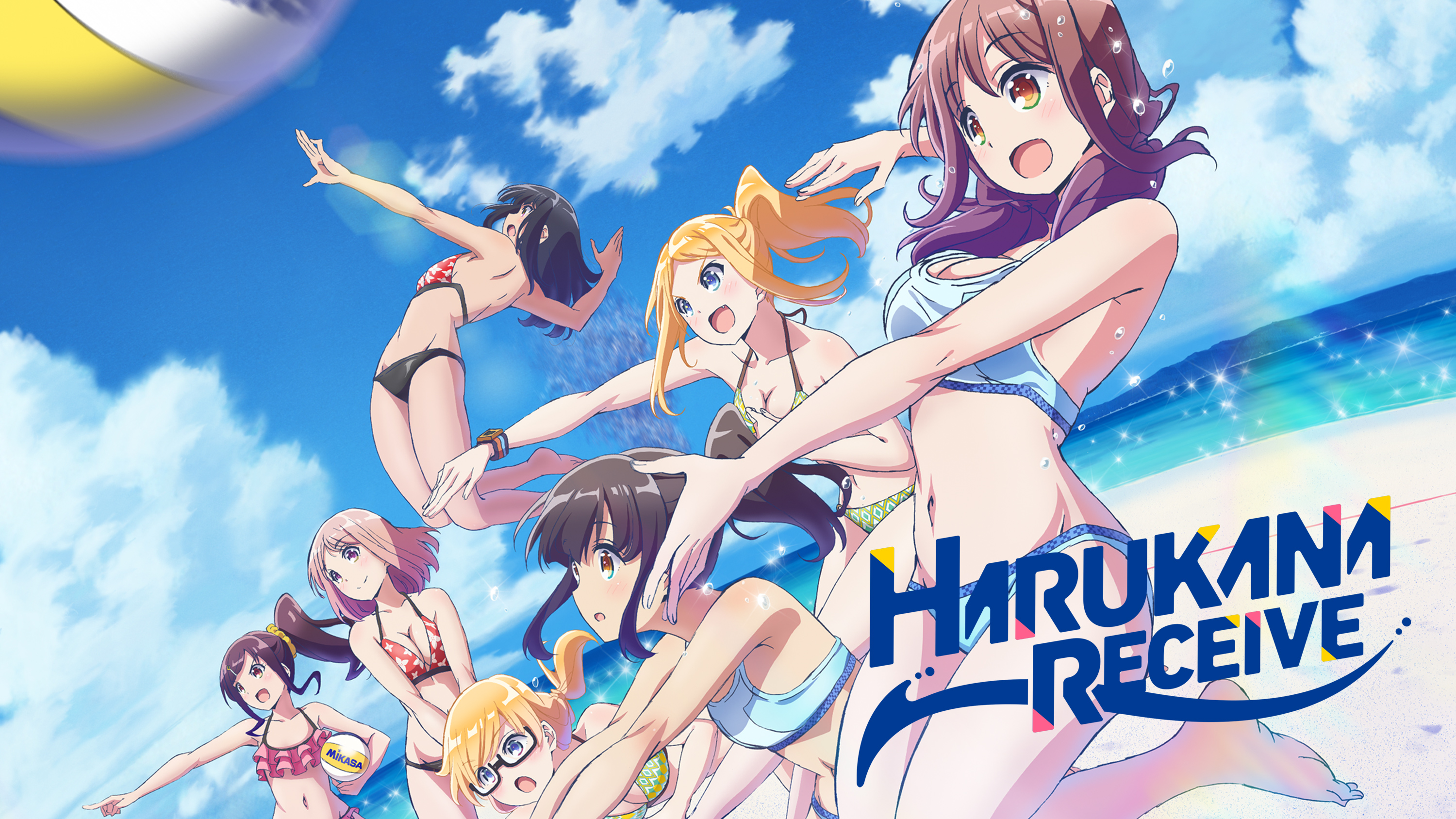bikini, anime, harukana receive, beach, volleyball