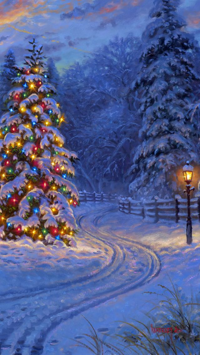 Handy-Wallpaper Feiertage, Schnee, Weihnachten, Licht, Weihnachtsbaum, Ferien, Feiertag kostenlos herunterladen.