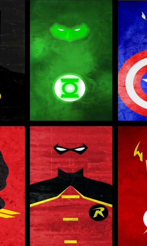 Скачати мобільні шпалери Людина Павук, Бетмен, Залізна Людина, Супермен, Капітан Америка, Зелений Ліхтар, Колаж, Спалах, Росомаха, Комікси, Чудова Жінка, Робін (Dc Comics) безкоштовно.