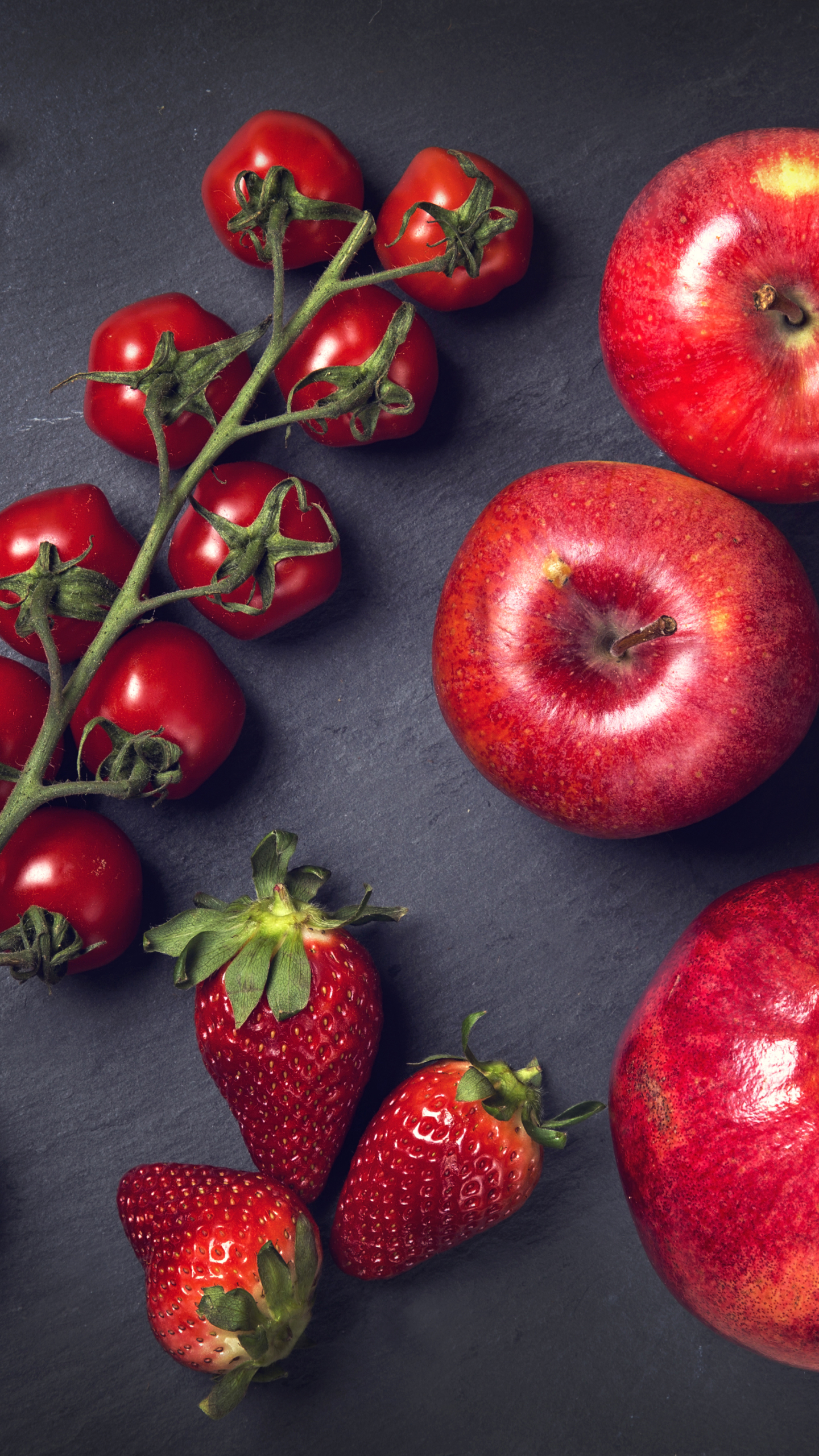 Handy-Wallpaper Erdbeere, Frucht, Apfel, Tomate, Nahrungsmittel, Früchte kostenlos herunterladen.
