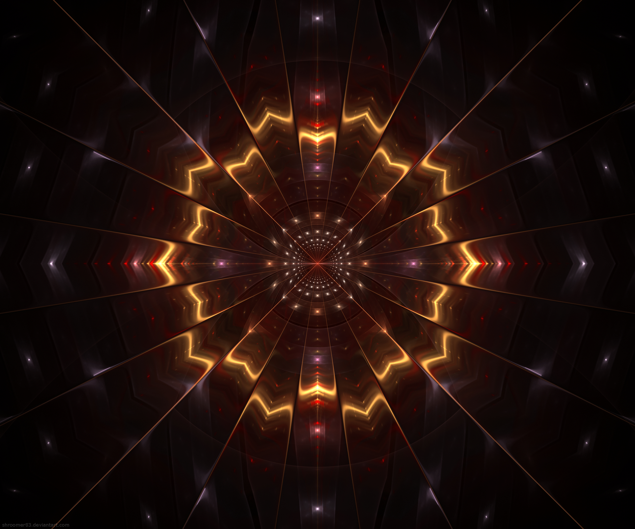 Download mobile wallpaper Fractal, Symmetry, Glow, Pattern, Abstract for free.