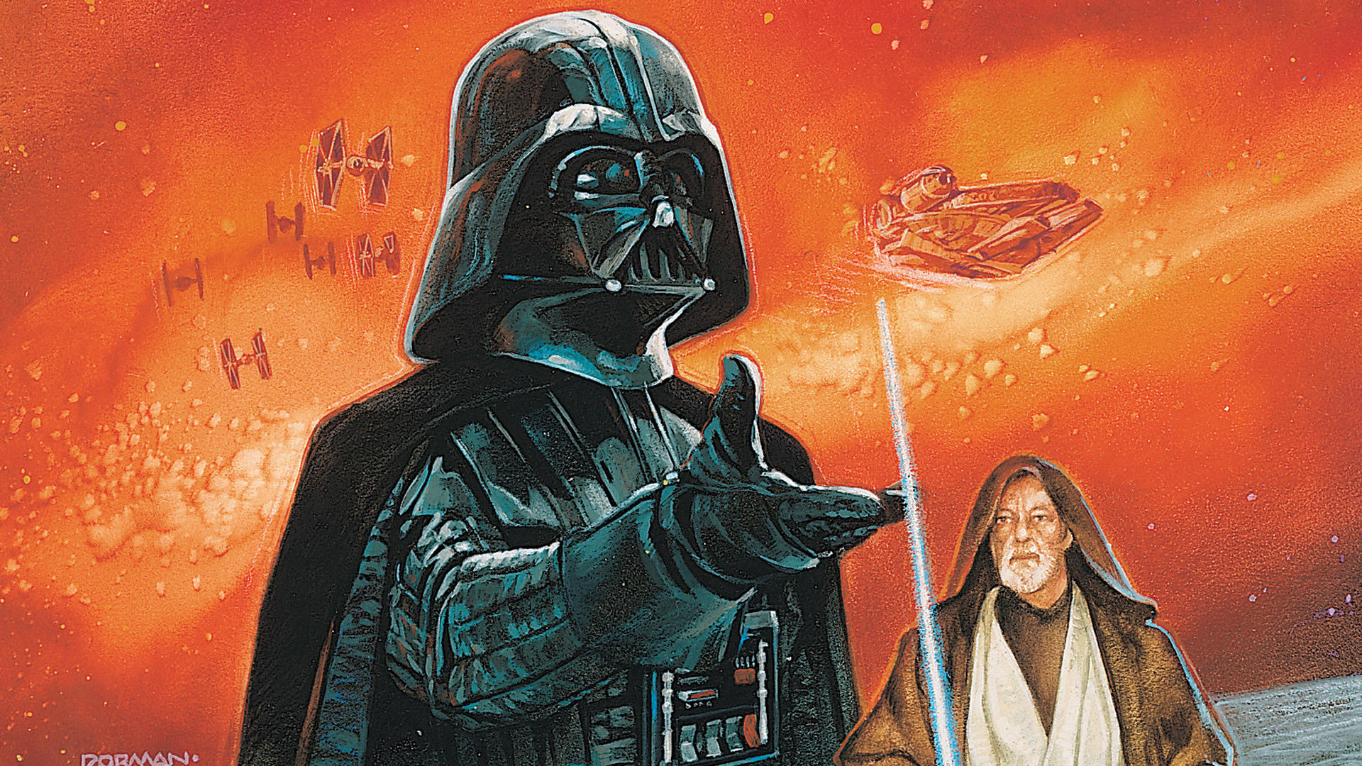 Download mobile wallpaper Star Wars, Comics, Darth Vader, Obi Wan Kenobi for free.