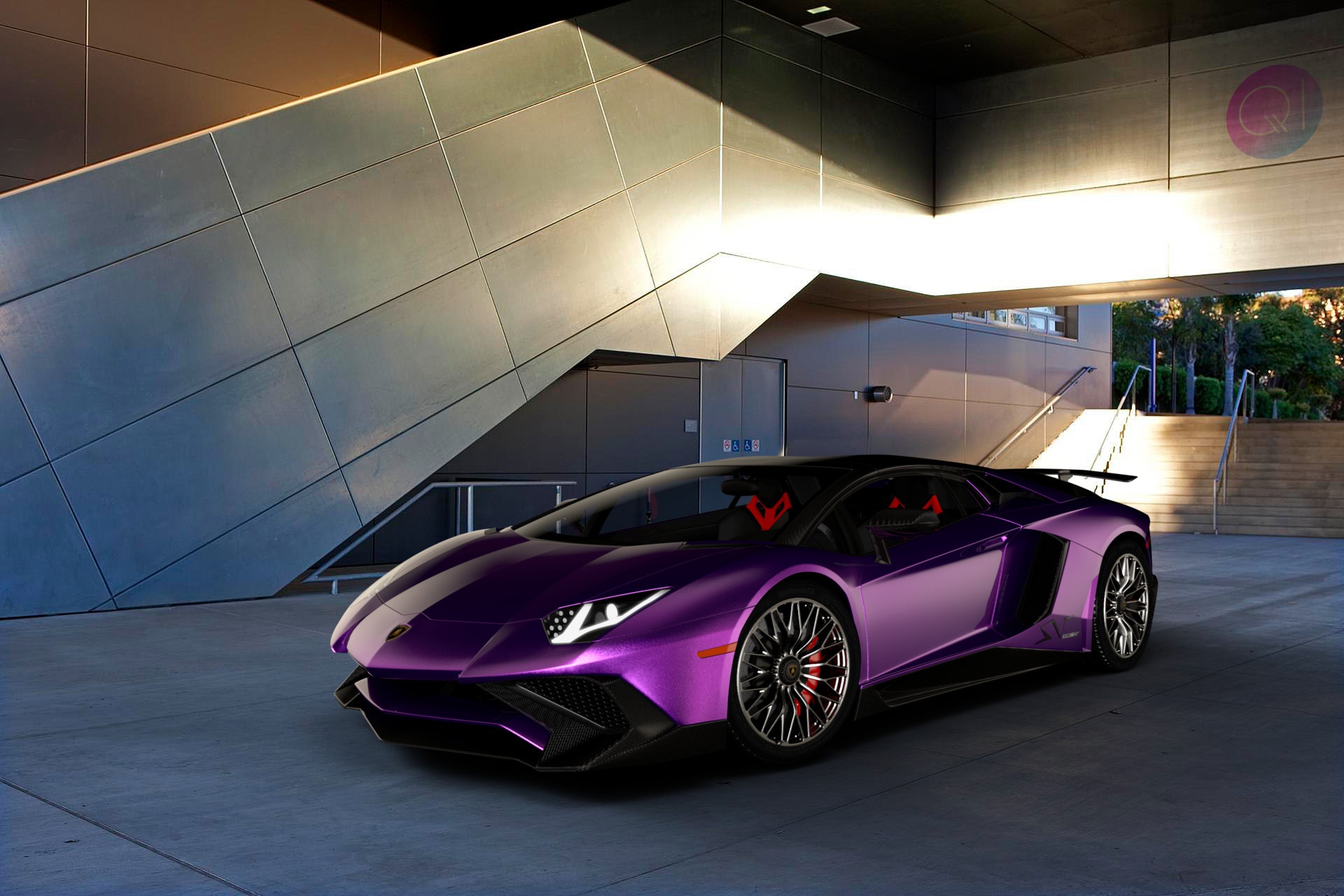 Download mobile wallpaper Lamborghini, Car, Supercar, Vehicles, Purple Car, Lamborghini Aventador Sv for free.
