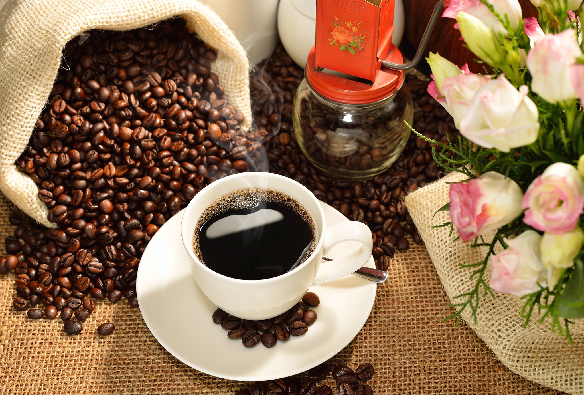 Free download wallpaper Food, Coffee, Still Life, Cup, Coffee Beans on your PC desktop