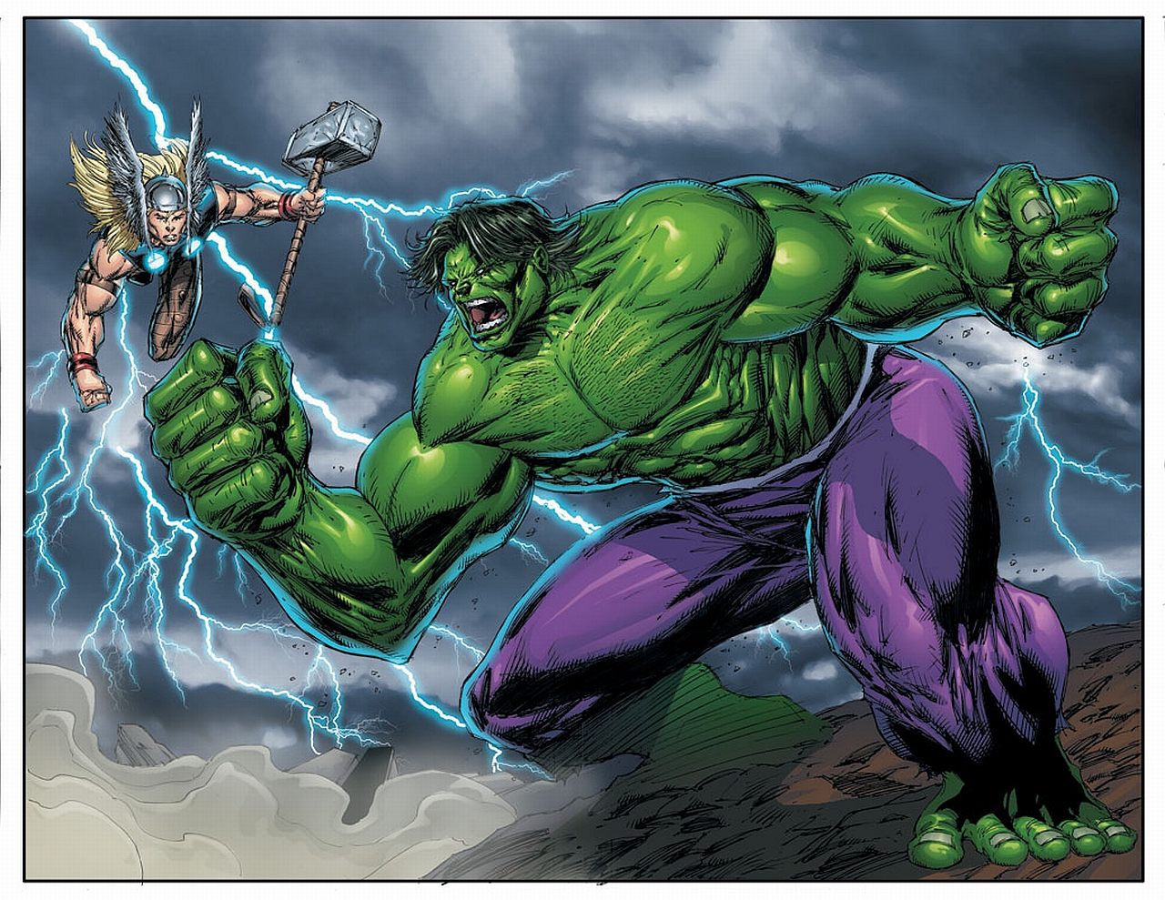 Free download wallpaper Hulk, Comics, Thor on your PC desktop