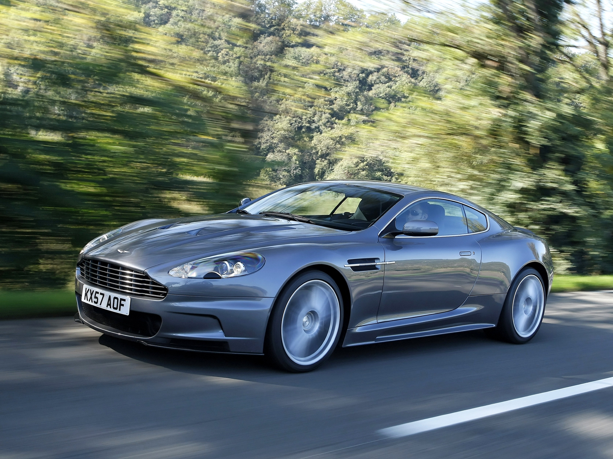 sports, auto, trees, aston martin, cars, grey, side view, dbs, 2008 for android
