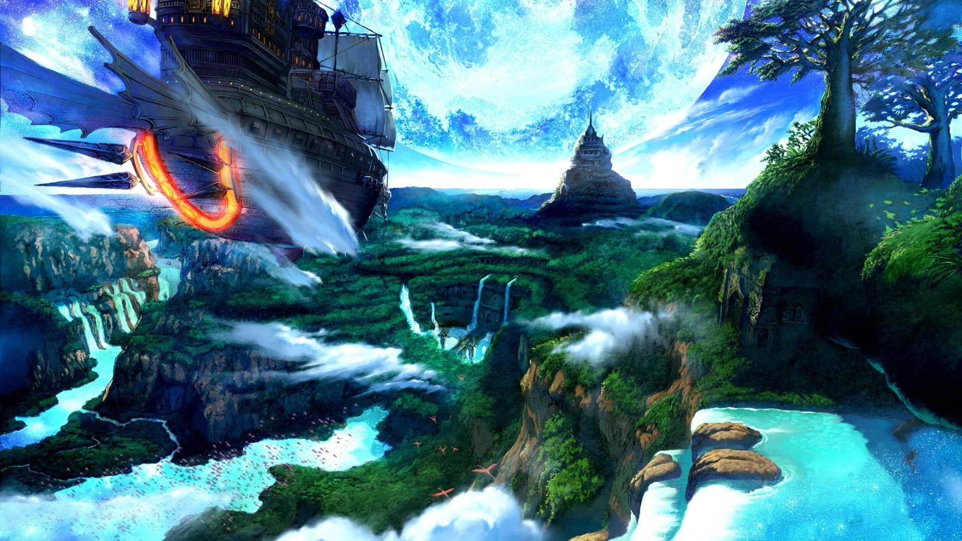Free download wallpaper Landscape, Water, Fantasy, Ship on your PC desktop