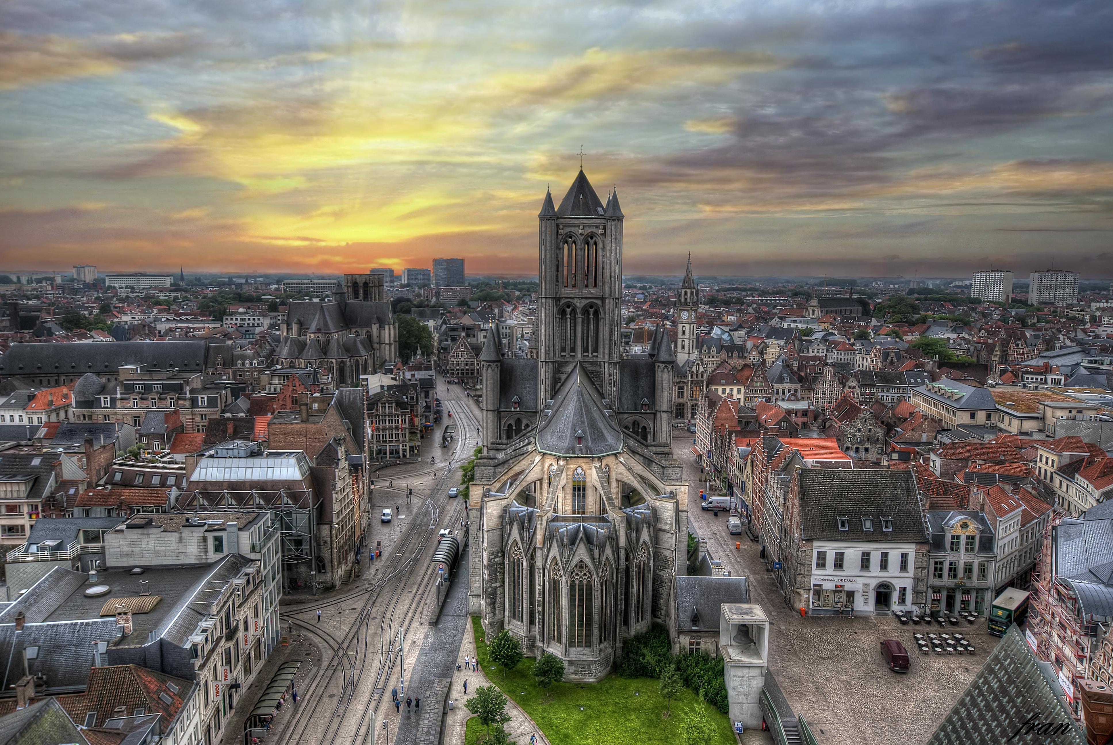 belgium, man made, ghent, architecture, building, city, cityscape, panorama, towns