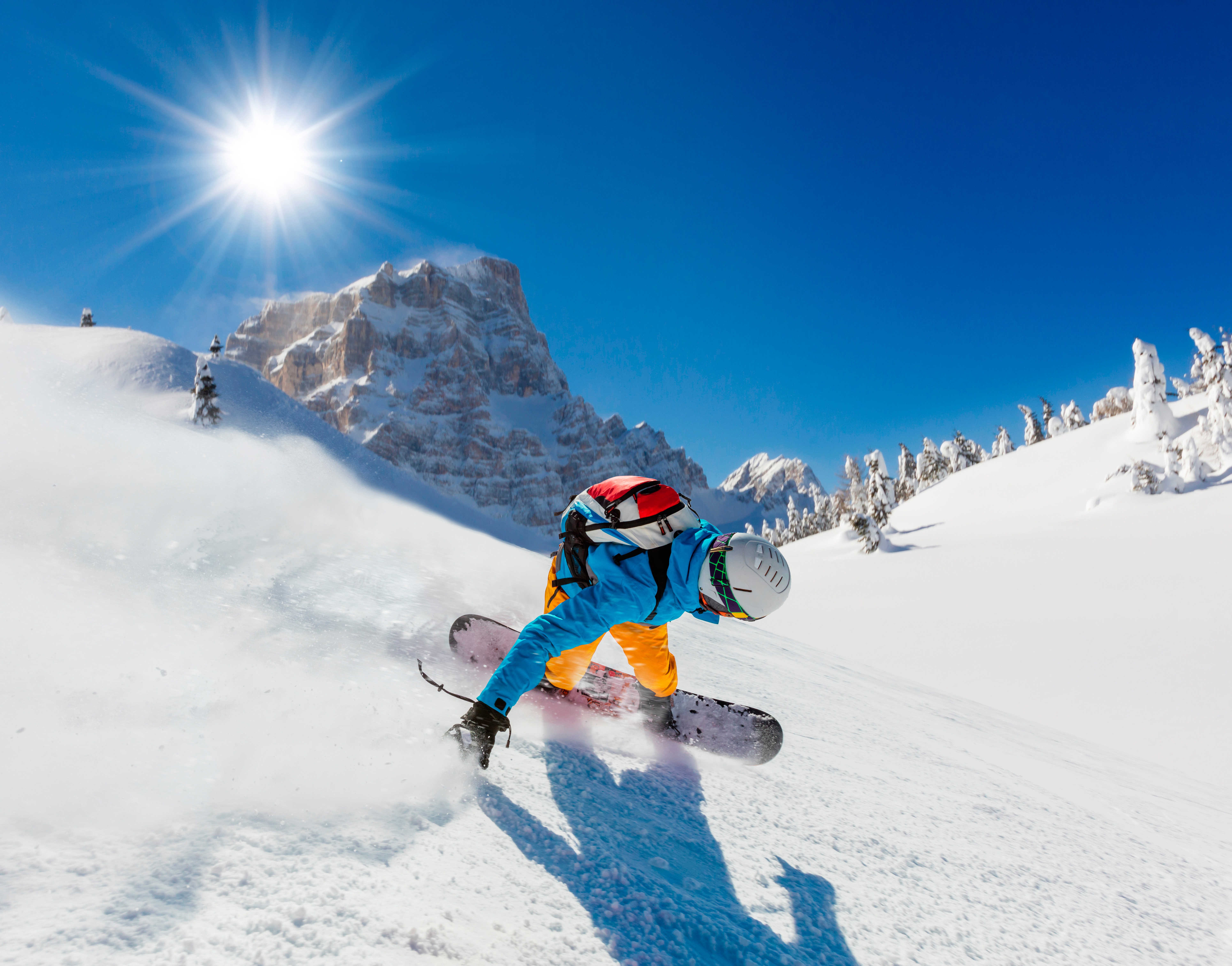 Download mobile wallpaper Sports, Winter, Snow, Snowboarding, Mountain for free.