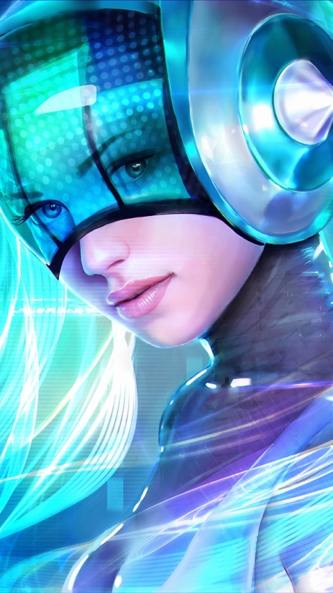 Download mobile wallpaper Fantasy, League Of Legends, Futuristic, Blue Hair, Video Game, Sona (League Of Legends) for free.