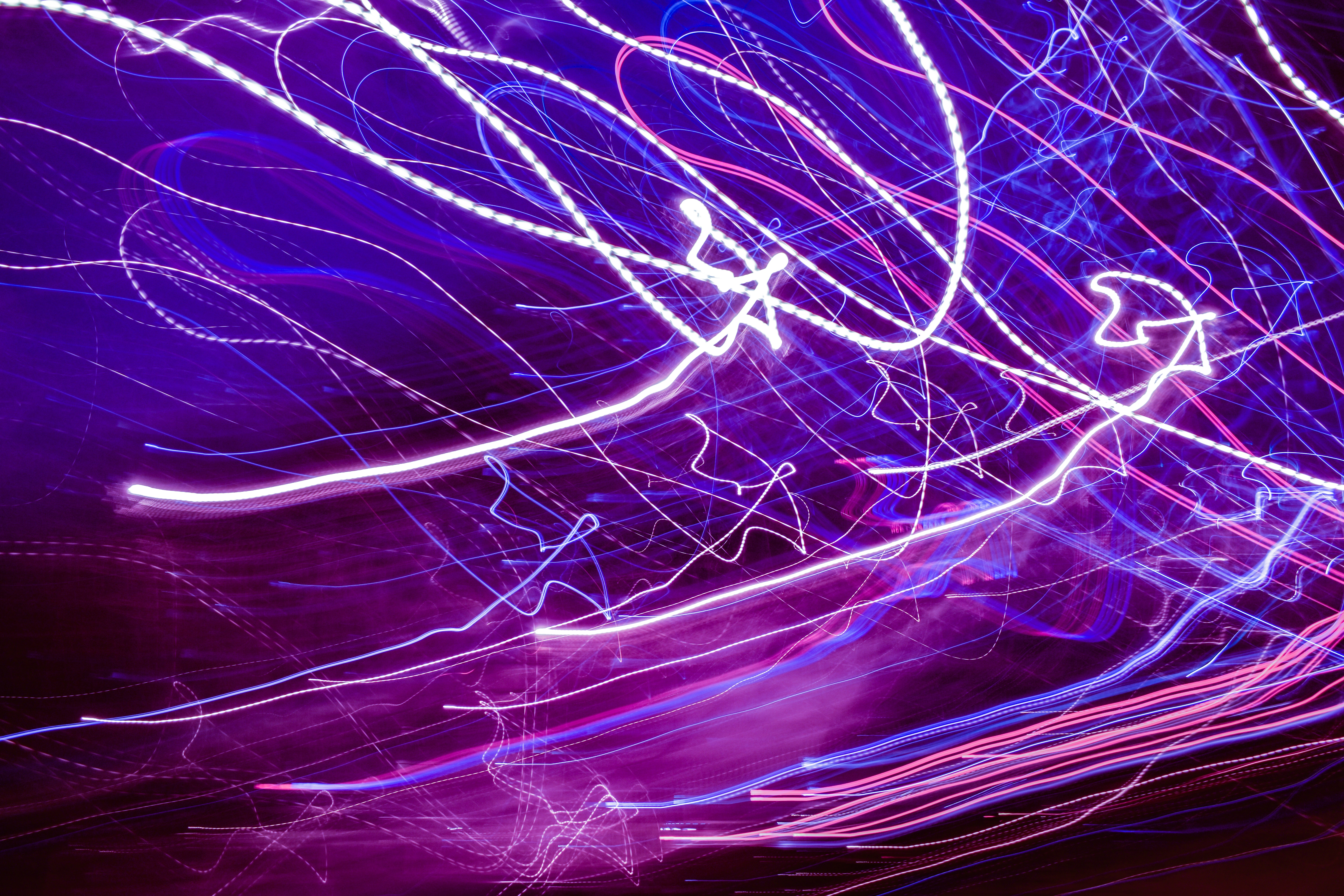 streaks, abstract, bright, lines, wavy, stripes, glow, intermittent