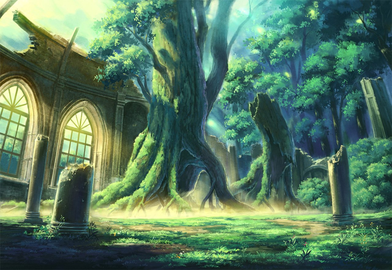 Laden Sie das Wald, Baum, Zugrunde Richten, Animes-Bild kostenlos auf Ihren PC-Desktop herunter