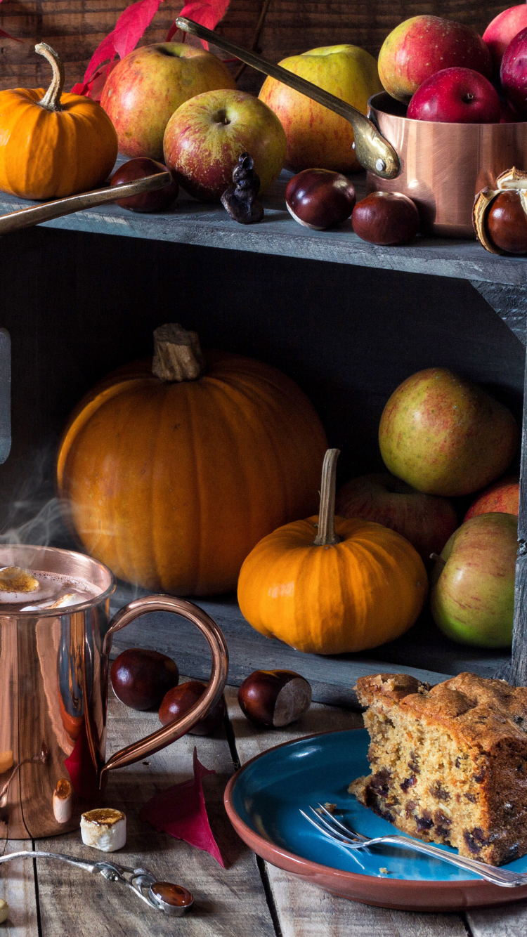 Download mobile wallpaper Chocolate, Pumpkin, Still Life, Fall, Lantern, Photography for free.