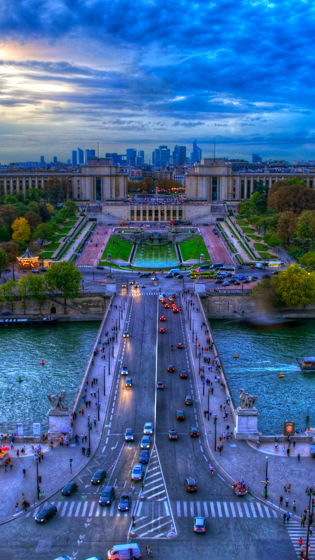 Скачать картинку Париж, Город, Дорога, Франция, Городской Пейзаж, Hdr, Фотографии в телефон бесплатно.