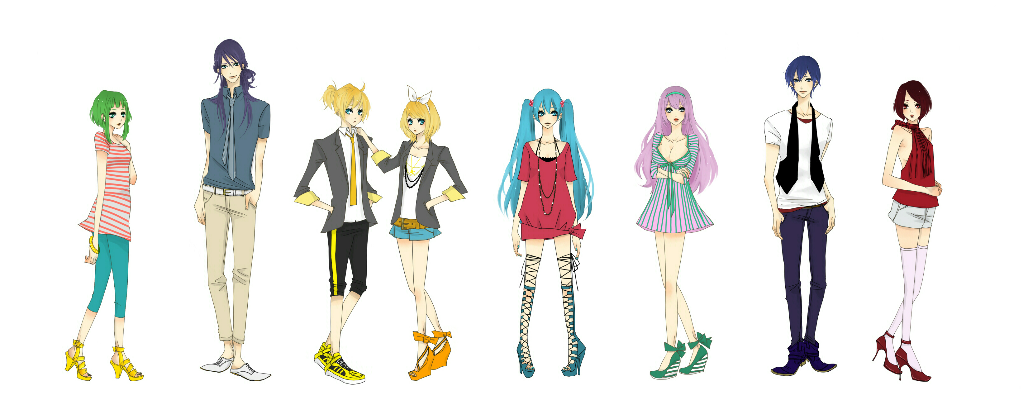 Téléchargez gratuitement l'image Vocaloïde, Animé, Hatsune Miku, Luka Megurine, Rin Kagamine, Gumi (Vocaloïde), Kaito (Vocaloid), Len Kagamine, Meiko (Vocaloid), Kamui Gakupo sur le bureau de votre PC