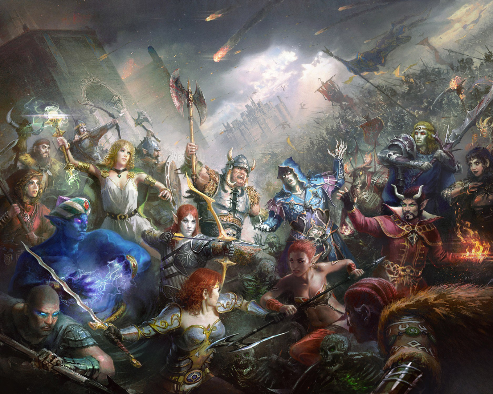 Free download wallpaper Fantasy, Warrior, Battle on your PC desktop