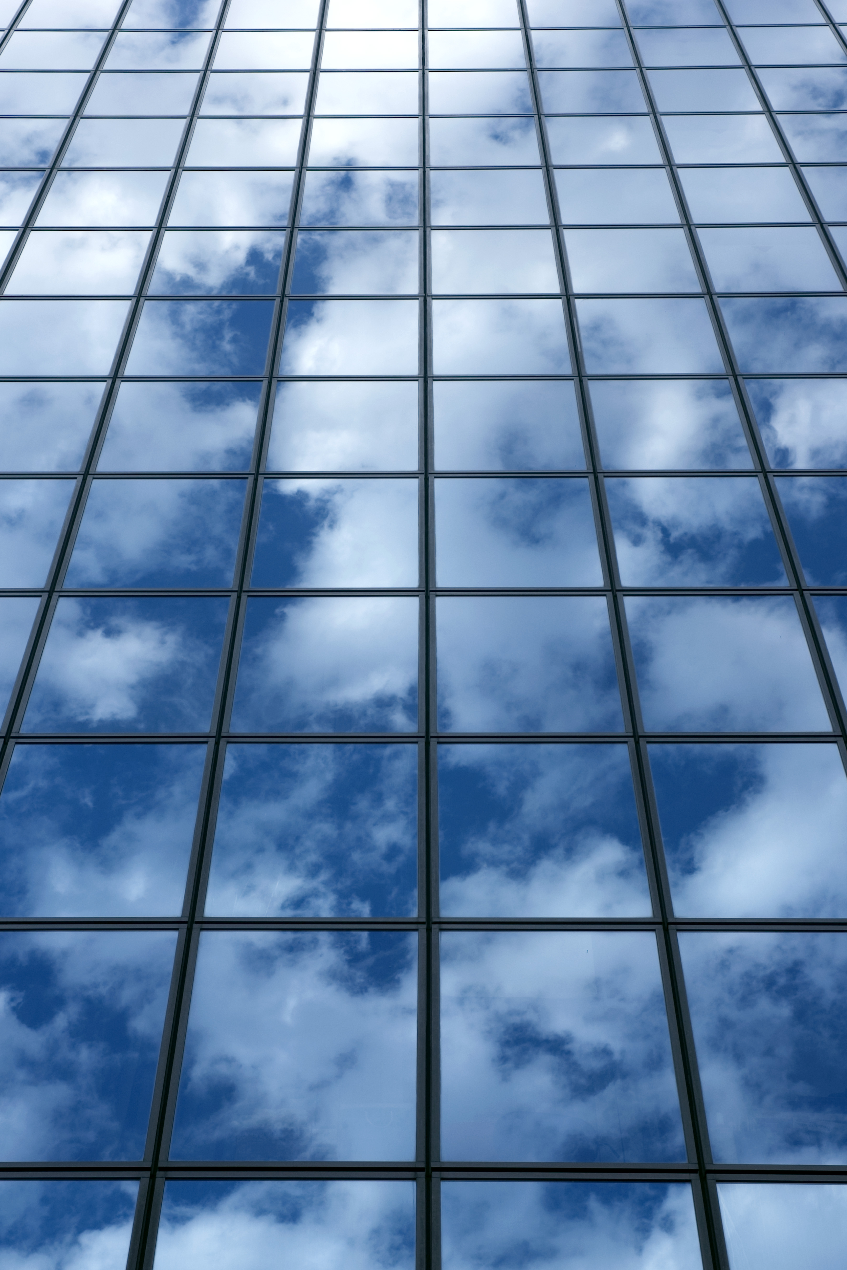 Download mobile wallpaper Reflection, Facade, Sky, Wall, Minimalism for free.