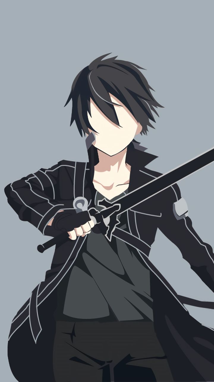 Descarga gratuita de fondo de pantalla para móvil de Sword Art Online, Animado, Minimalista, Kirito (Arte De Espada En Línea), Kazuto Kirigaya.