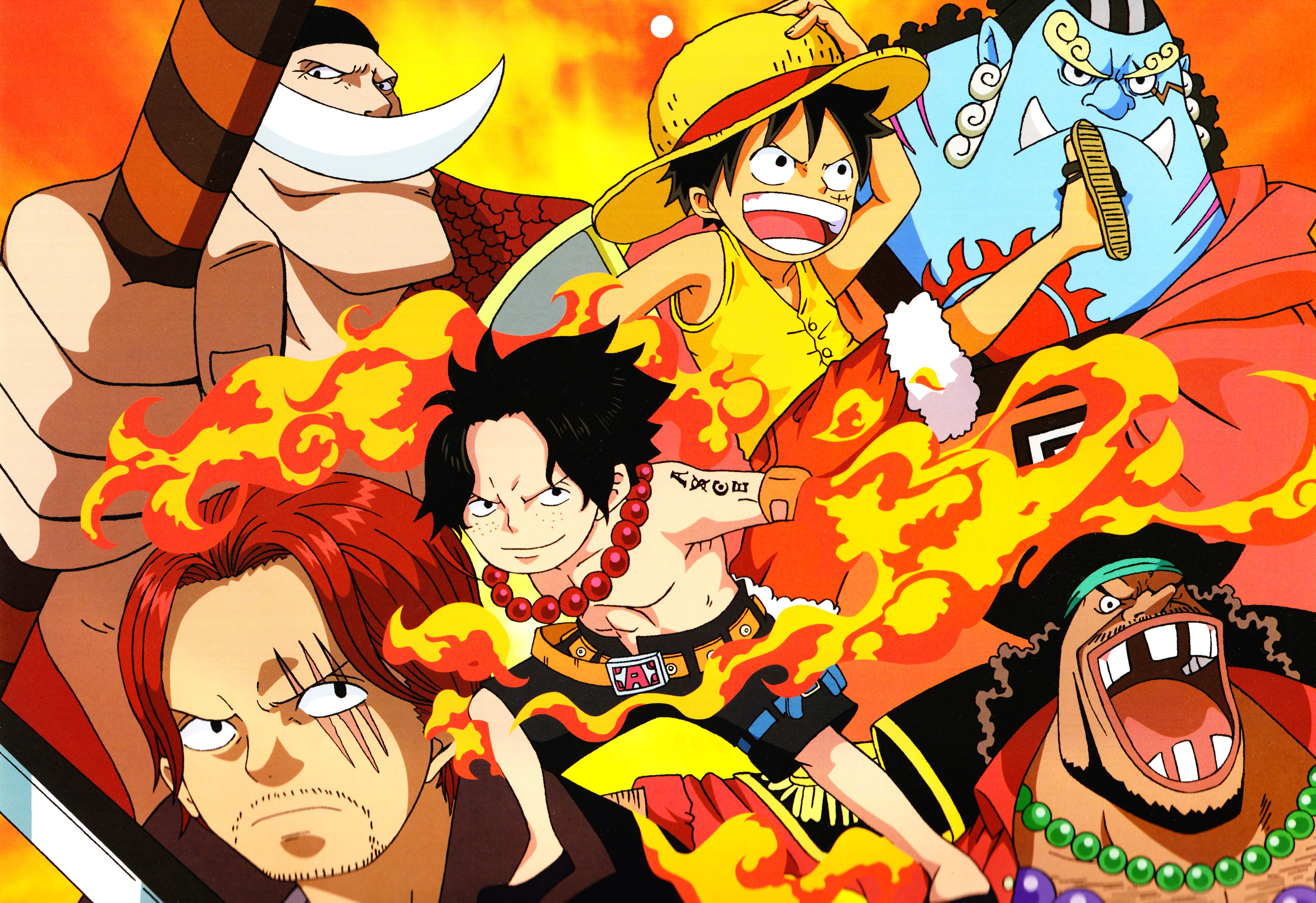 Baixar papel de parede para celular de Anime, Portgas D Ace, One Piece, Monkey D Luffy, Eduardo Newgate, Shanks (Uma Peça), Jinbe (One Piece), Eduardo Ensina gratuito.