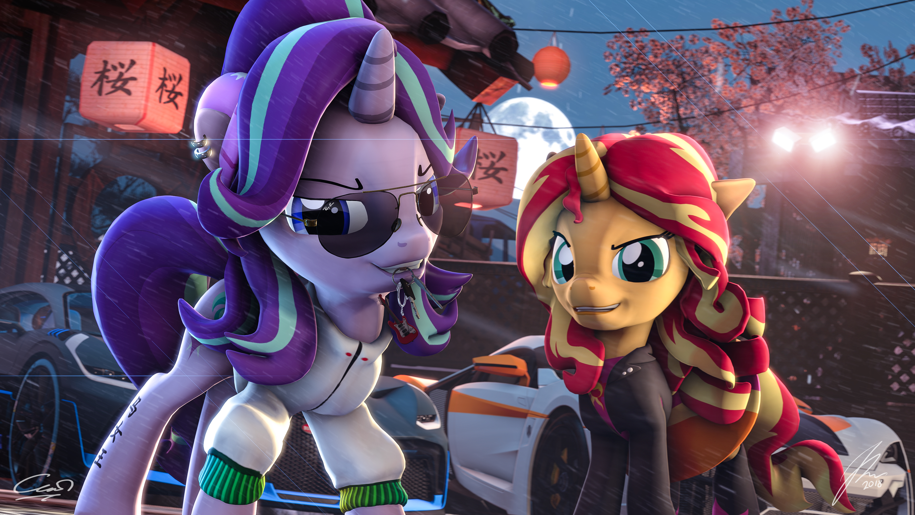 3d, tv show, my little pony: friendship is magic, starlight glimmer, sunset shimmer, my little pony