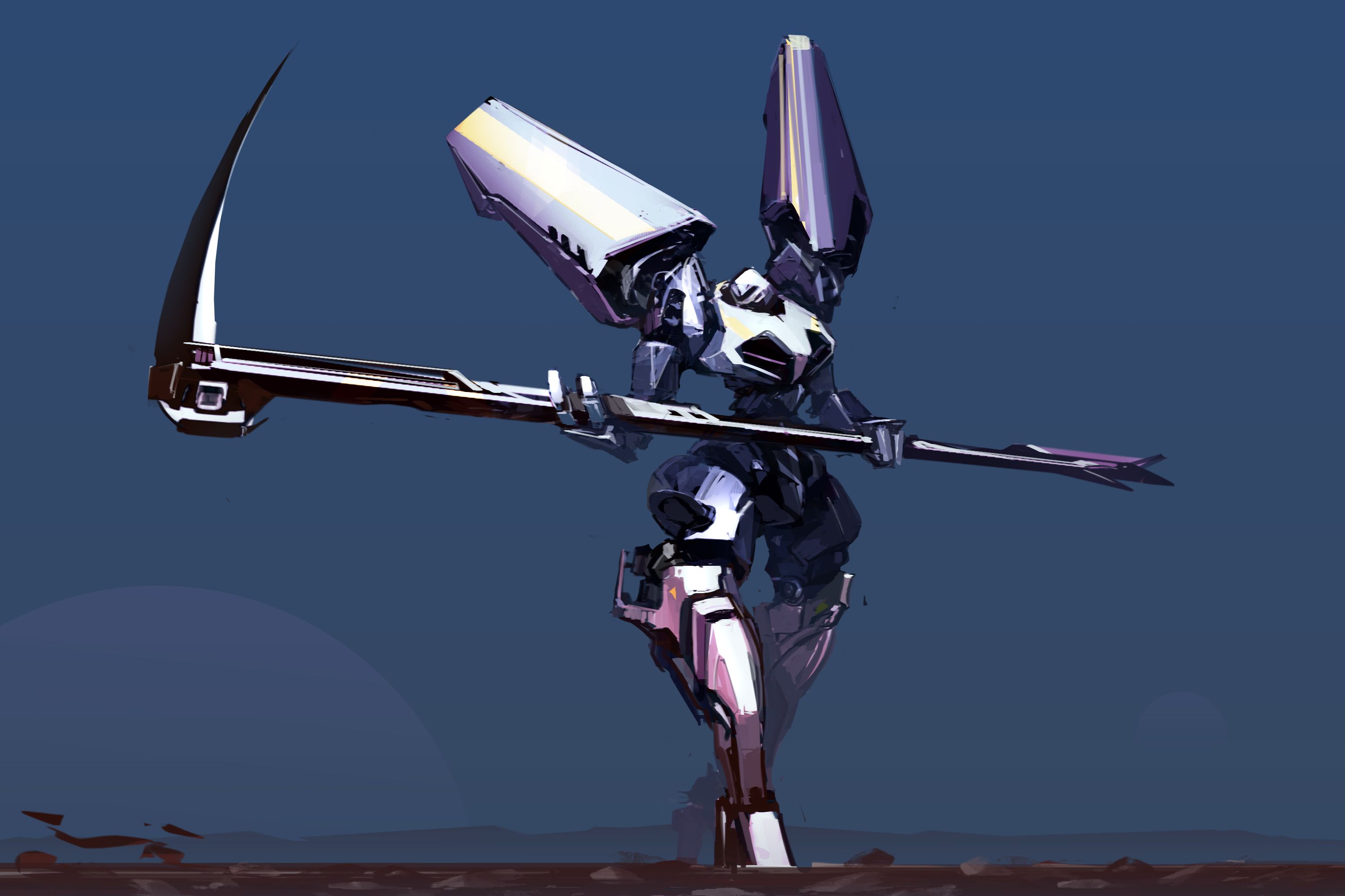 Free download wallpaper Weapon, Robot, Sci Fi, Scythe, Giant on your PC desktop