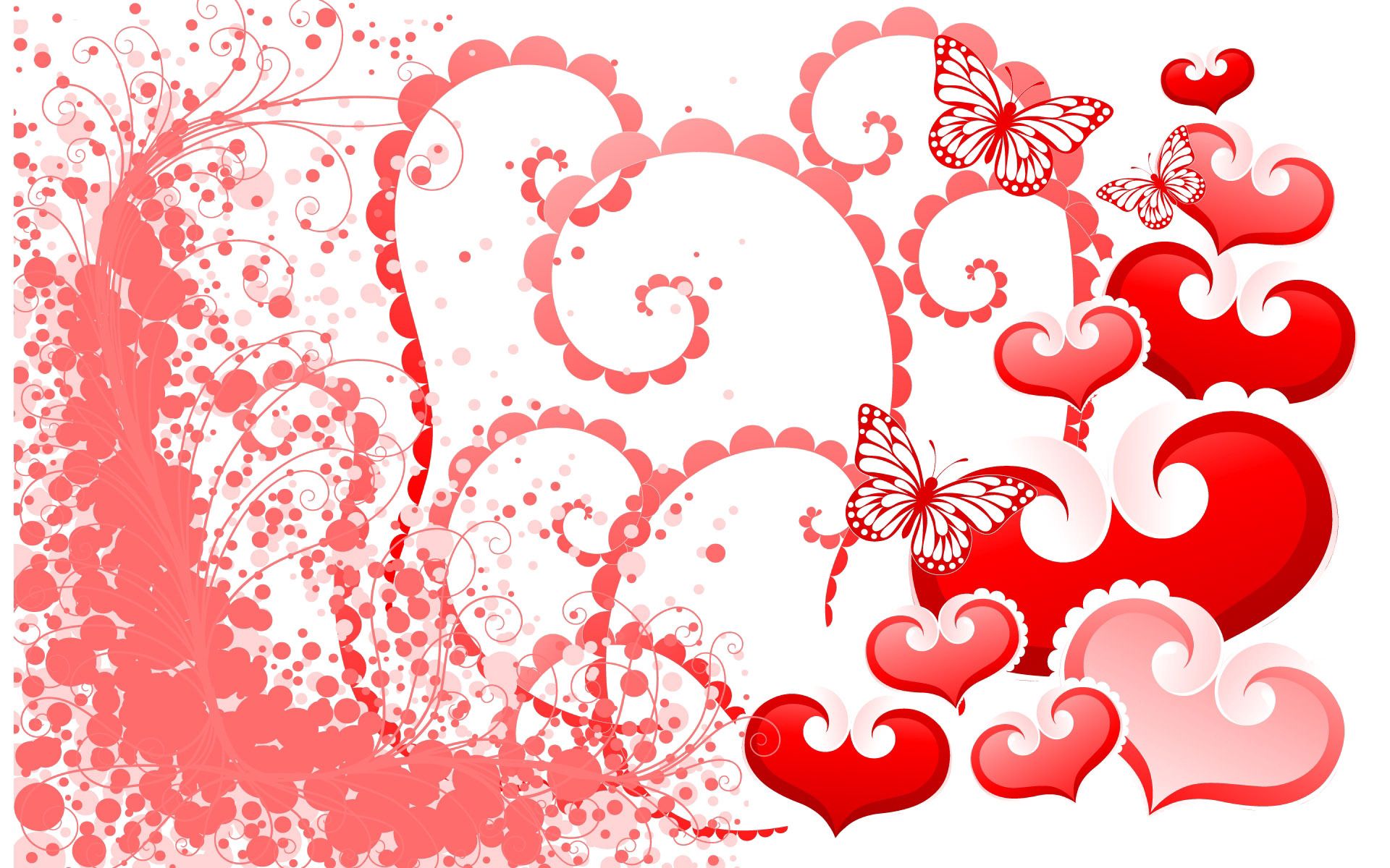 butterflies, holidays, background, hearts, valentine's day cellphone