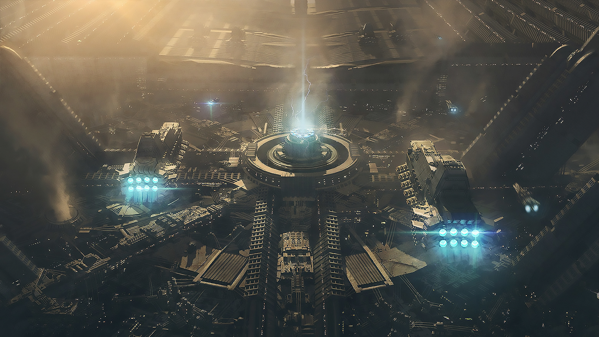 Free download wallpaper City, Building, Sci Fi, Aircraft on your PC desktop