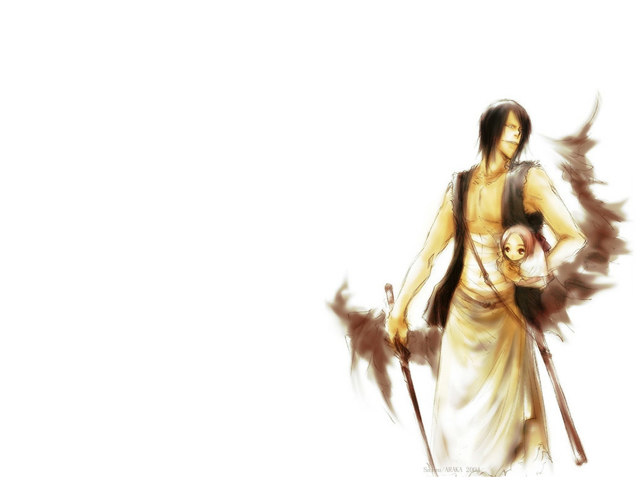 Handy-Wallpaper Bleach, Animes, Kenpachi Zaraki, Yachiru Kusajishi kostenlos herunterladen.