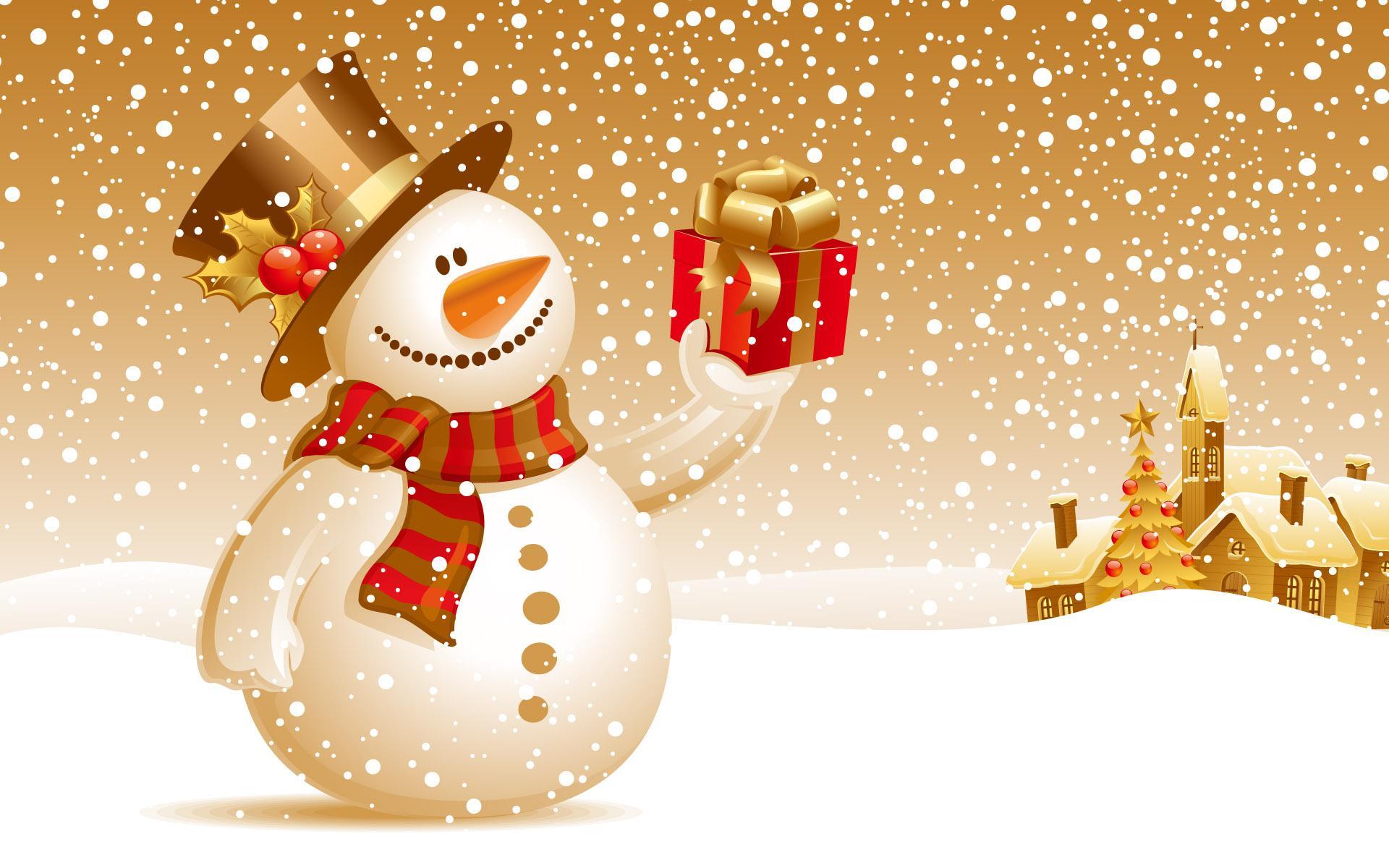 Скачать обои бесплатно Снеговики, Праздники, Рождество (Christmas Xmas), Новый Год (New Year), Рисунки картинка на рабочий стол ПК