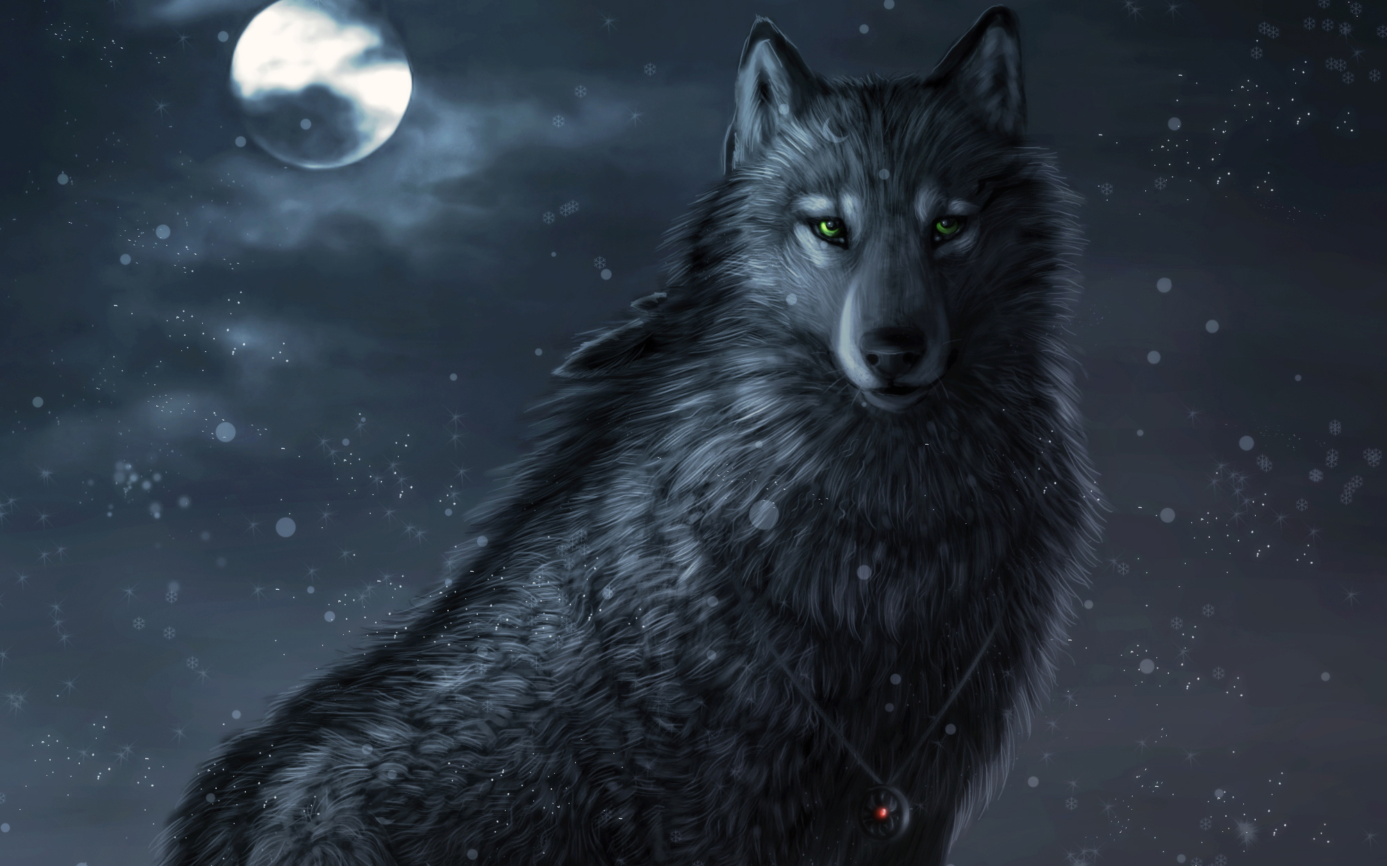 240300 descargar fondo de pantalla luna, fantasía, lobo, animales, de cerca, wolves: protectores de pantalla e imágenes gratis
