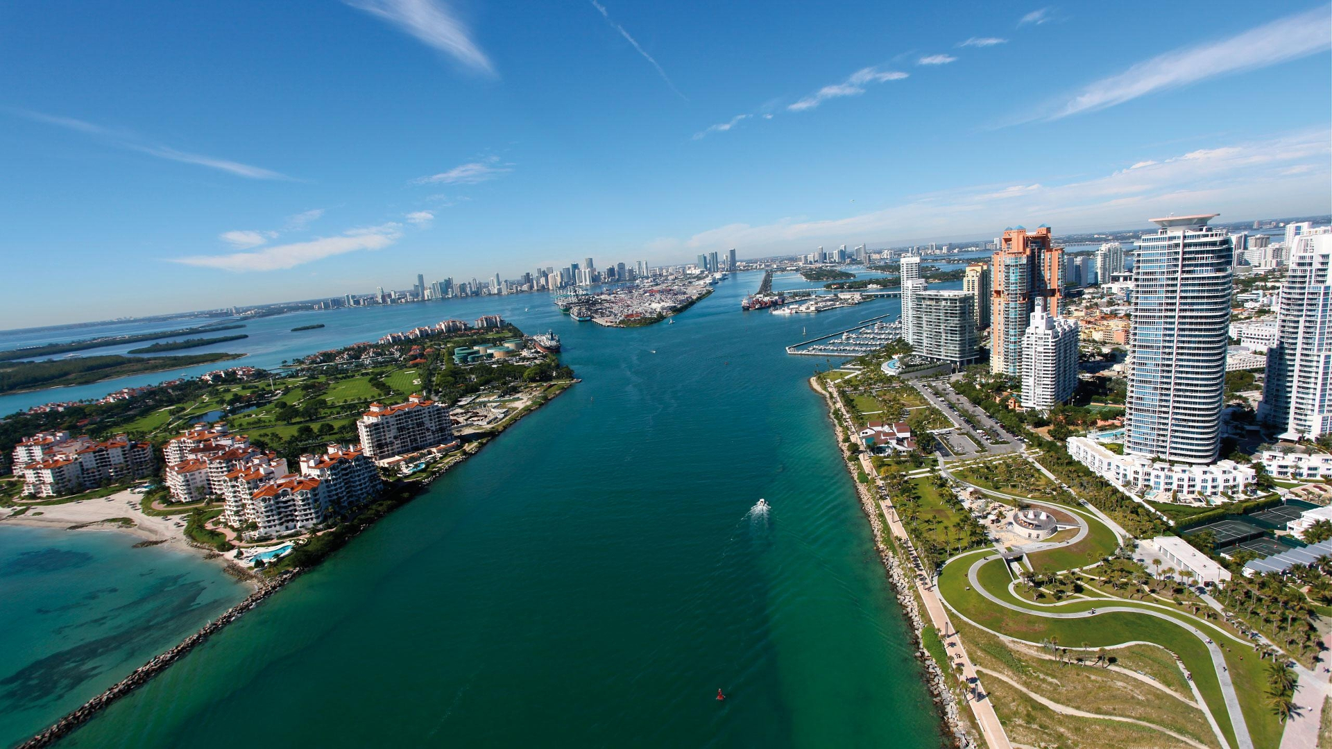 Laden Sie das Städte, Stadtbild, Miami, Menschengemacht, Großstadt, Luftbildfotografie, Wasserweg-Bild kostenlos auf Ihren PC-Desktop herunter
