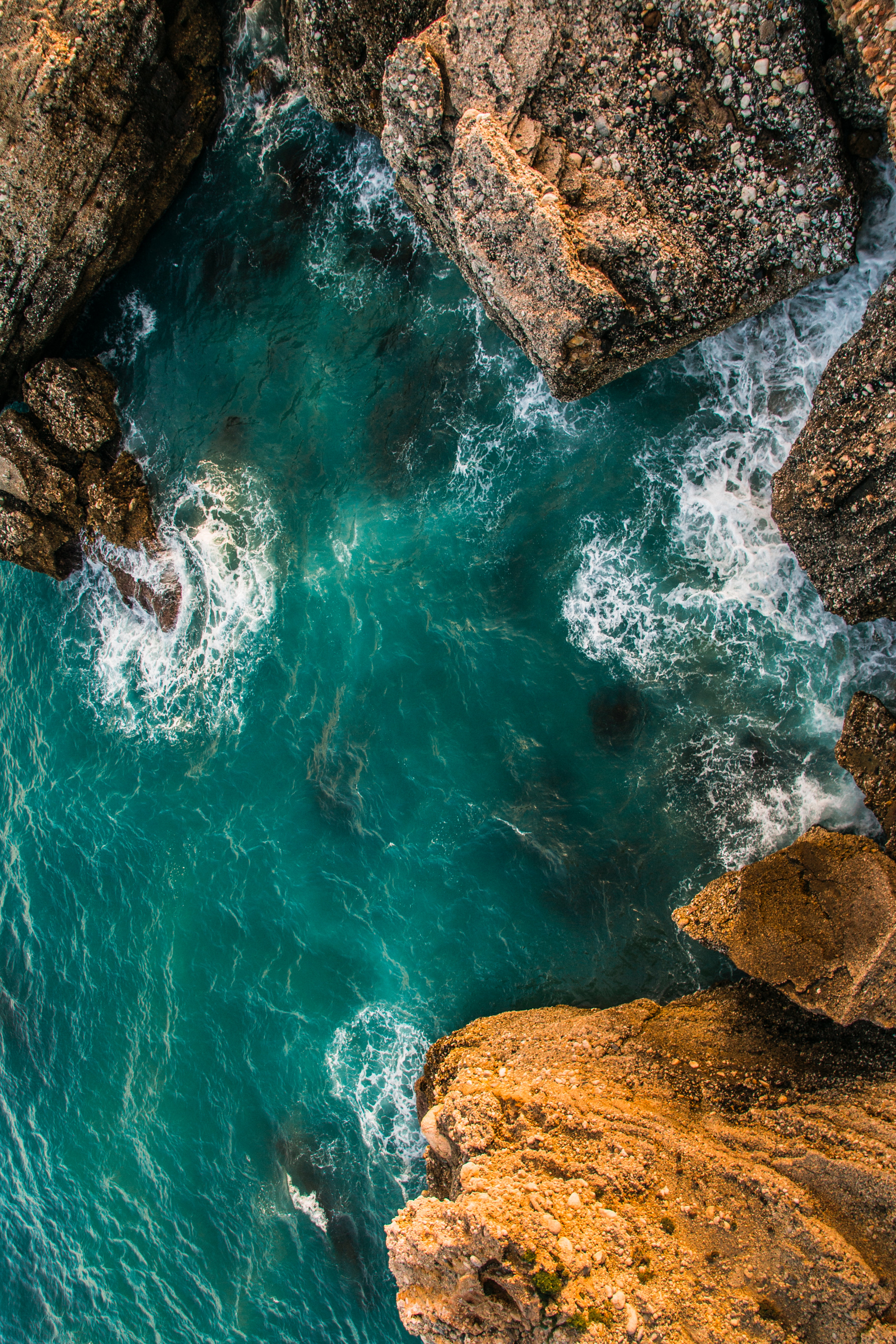 view from above, rocks, nature, sea, ocean, surf