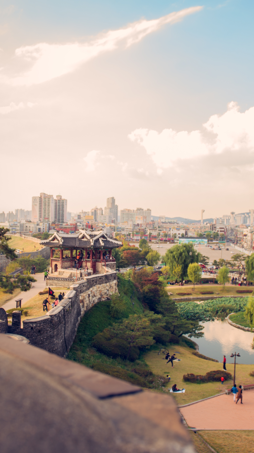 Скачать картинку Города, Парк, Корея, Сделано Человеком, Сувон в телефон бесплатно.