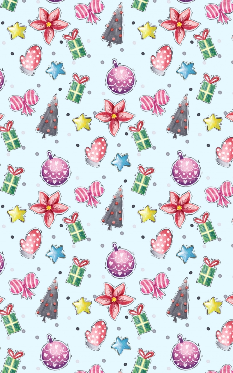 Download mobile wallpaper Pattern, Christmas, Holiday, Gift, Christmas Tree, Bauble for free.