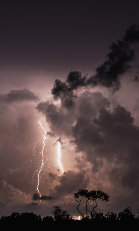 Download mobile wallpaper Sky, Night, Lightning, Cloud, Photography for free.