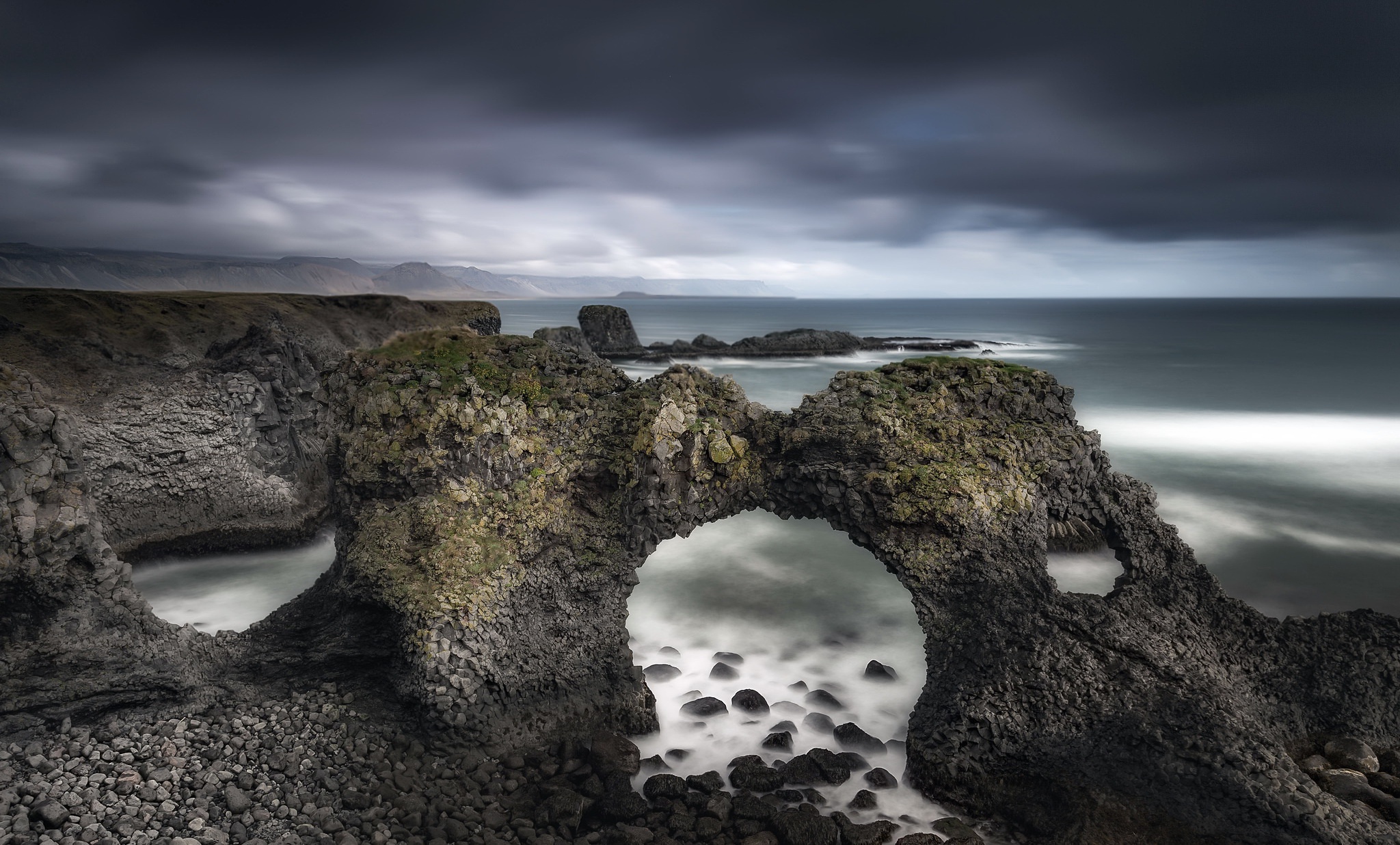 Descarga gratuita de fondo de pantalla para móvil de Naturaleza, Horizonte, Costa, Océano, Arco Natural, Tierra/naturaleza.