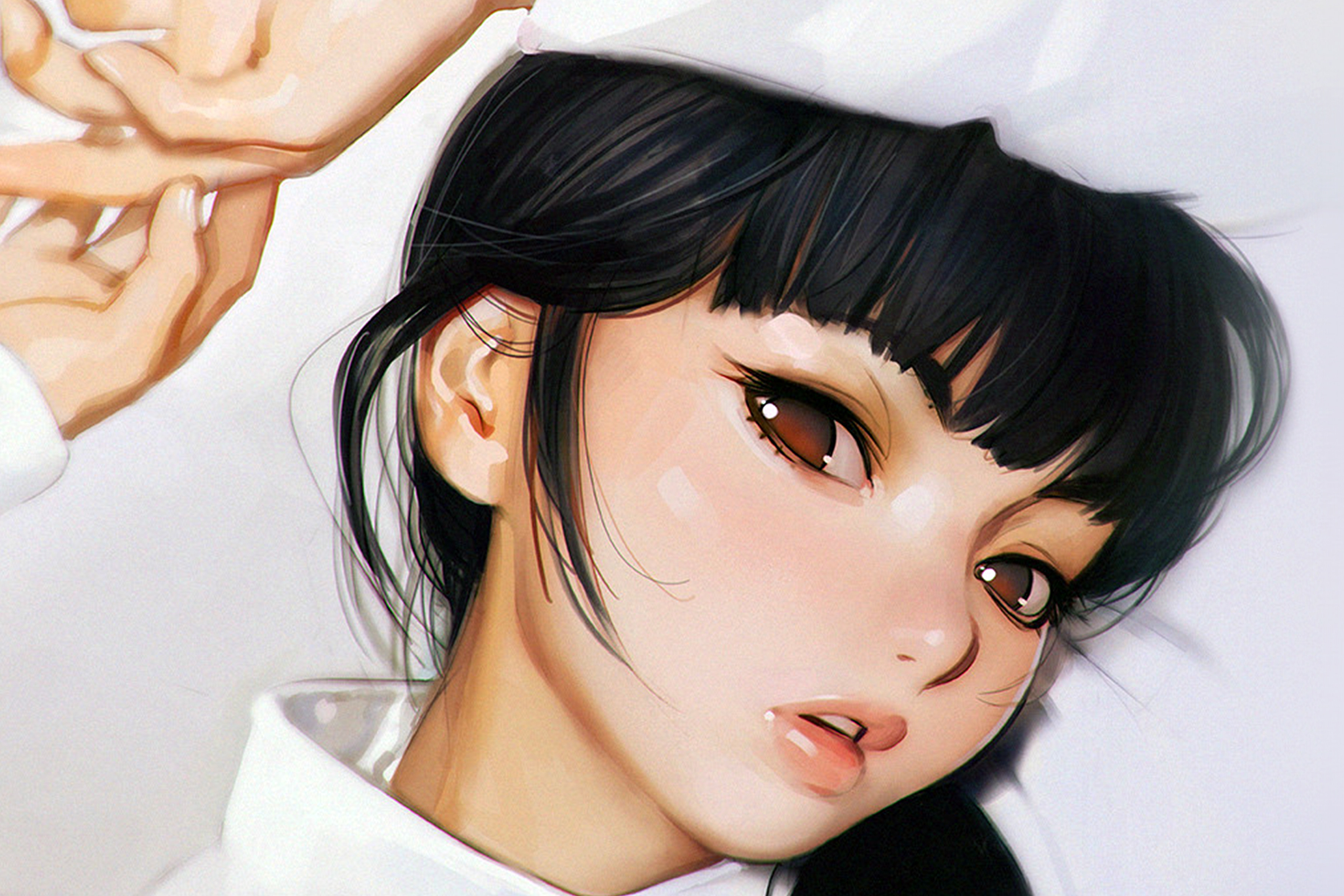 Free download wallpaper Anime, Original, Red Eyes, Black Hair on your PC desktop